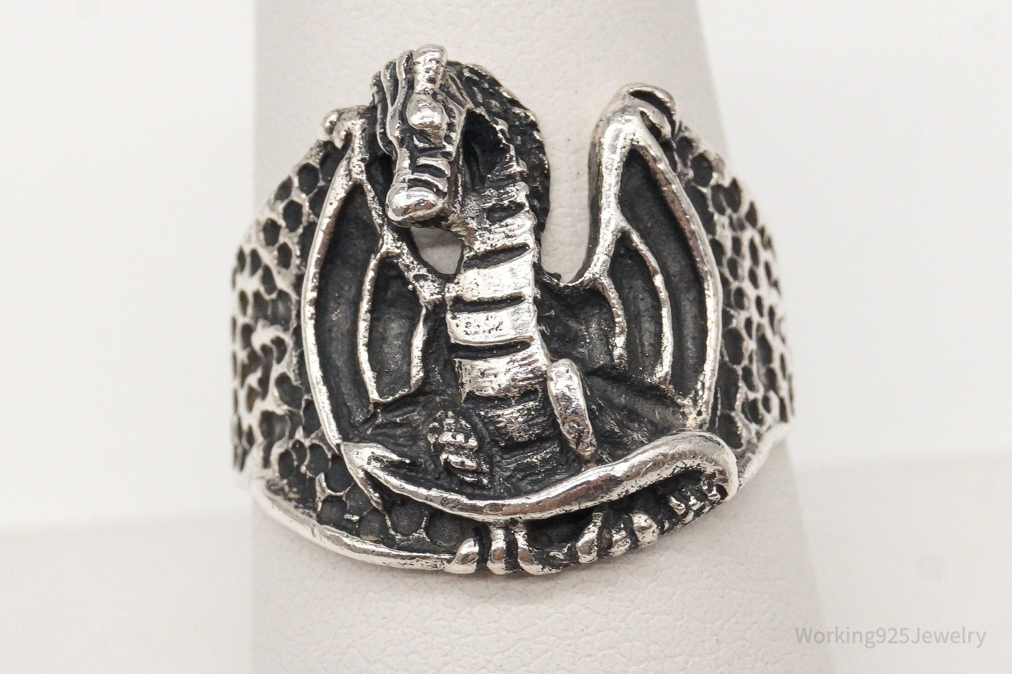 Vintage Dragon Sterling Silver Ring - Size 8.75