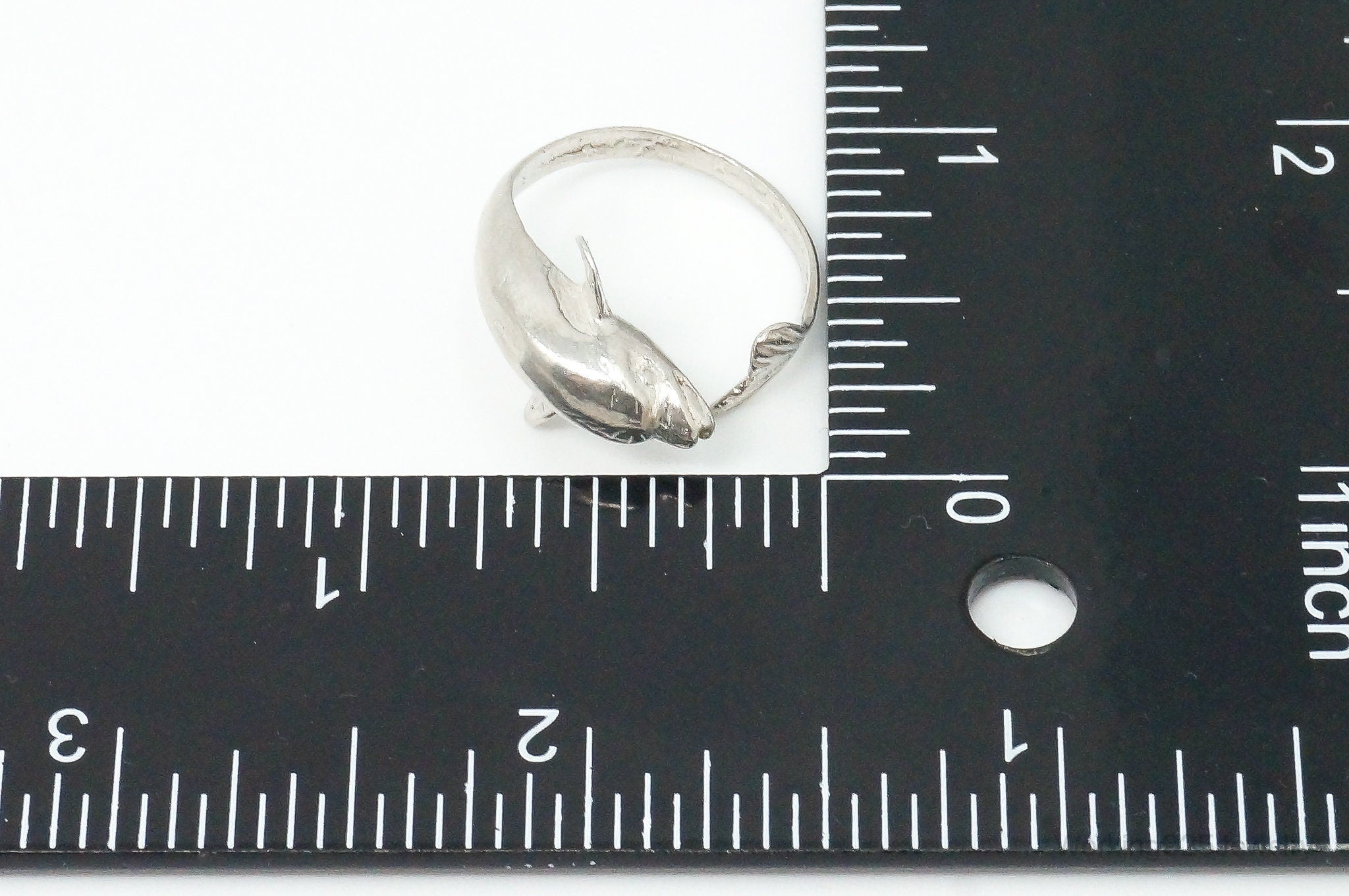 Vintage Dolphin Sterling Silver Wrap Ring - Size 7.25