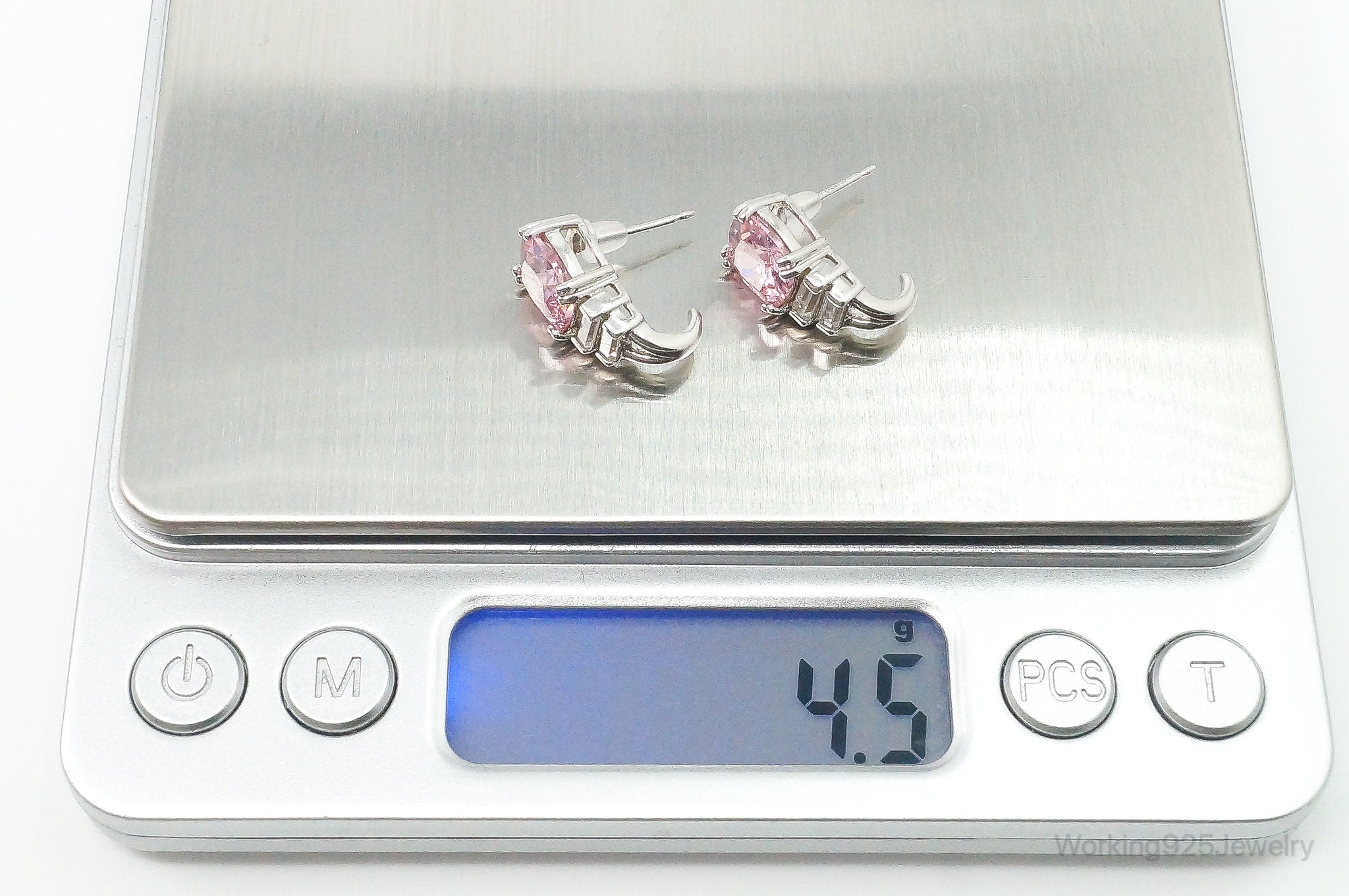 Ross Simons Pink Topaz Cubic Zirconia Sterling Silver Earrings