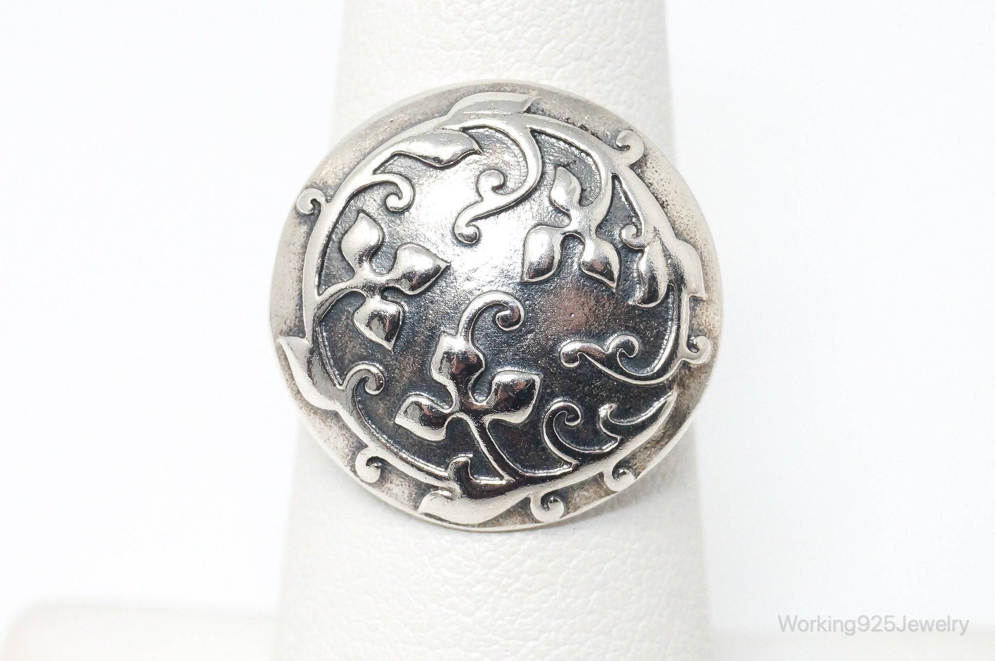 Vintage Designer BOMA Vines Modernist Sterling Silver Ring - SZ 6