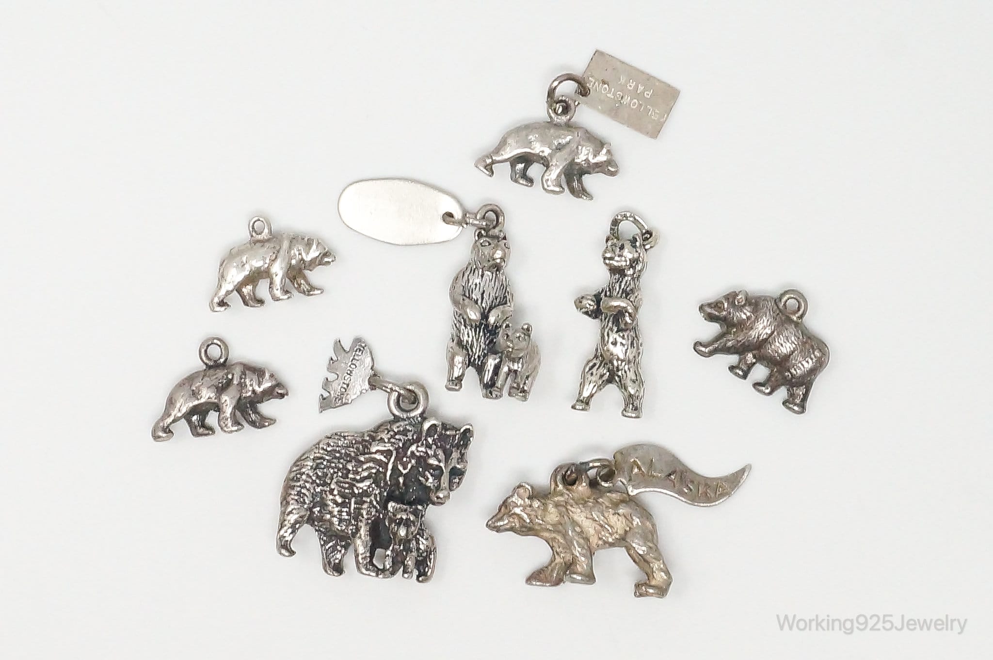 Vintage Antique Bears Cubs Sterling Silver Charms Lot