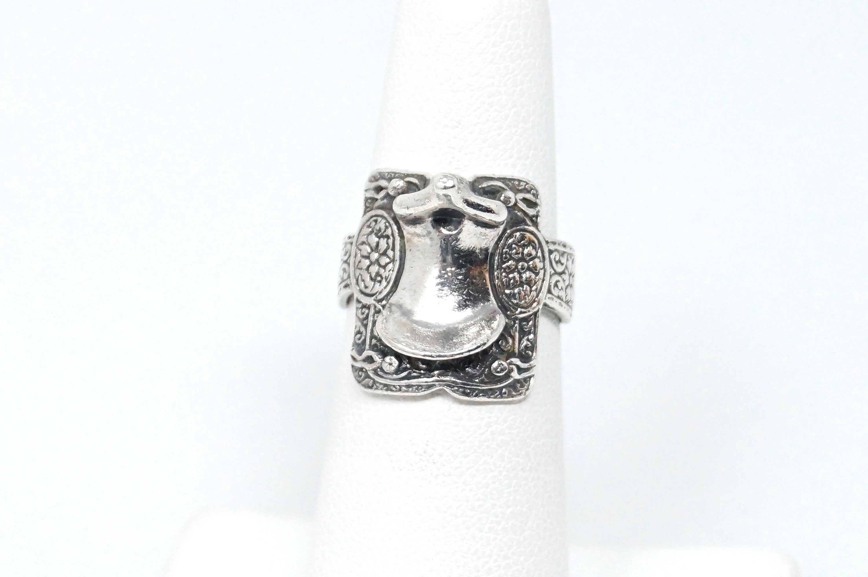 Vintage Designer Bell Trading Co Horse Saddle Sterling Silver Ring - Size 5.25