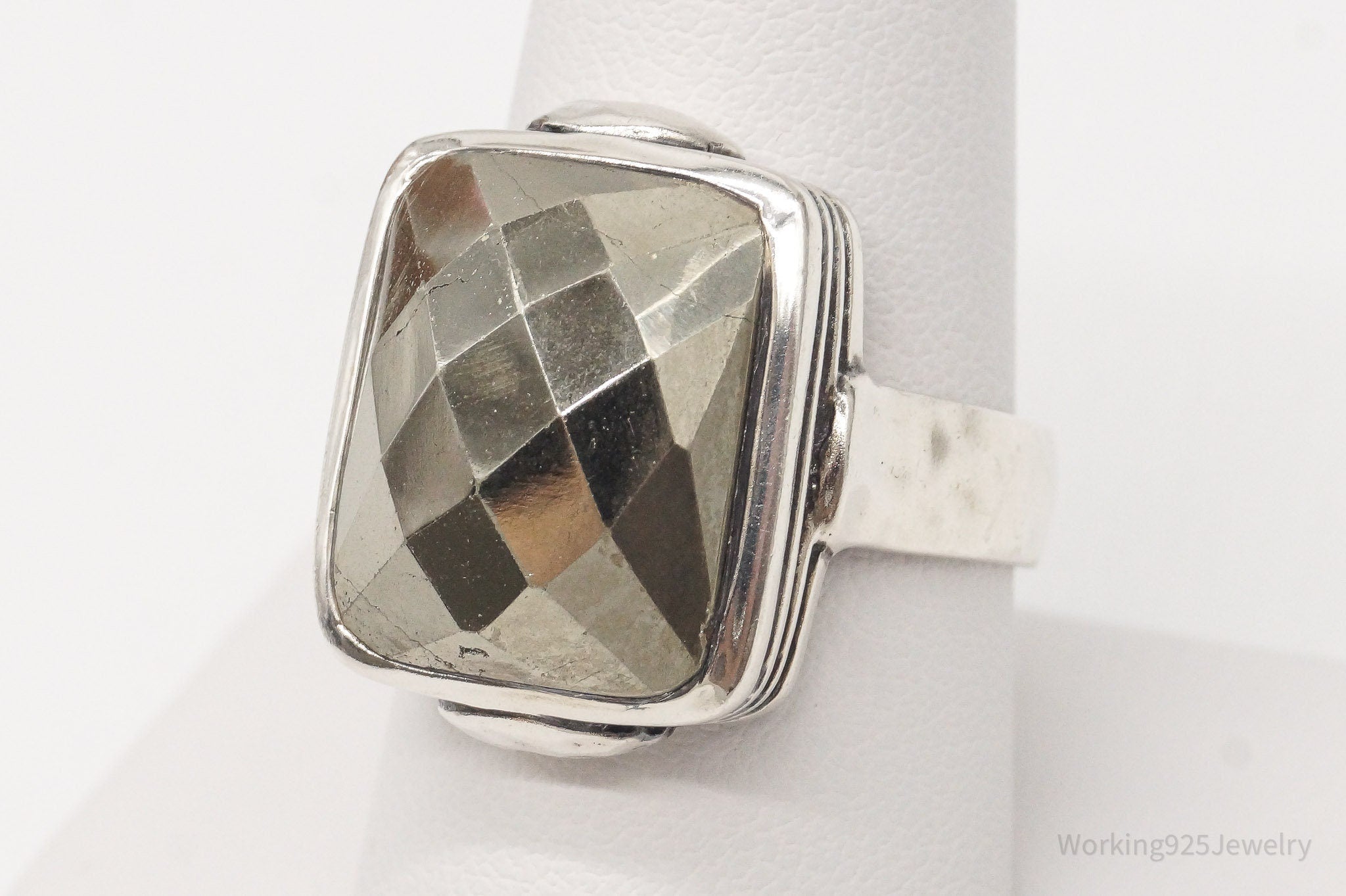 Vintage Designer Silpada Retired Pyrite Sterling Silver Ring - Size 9