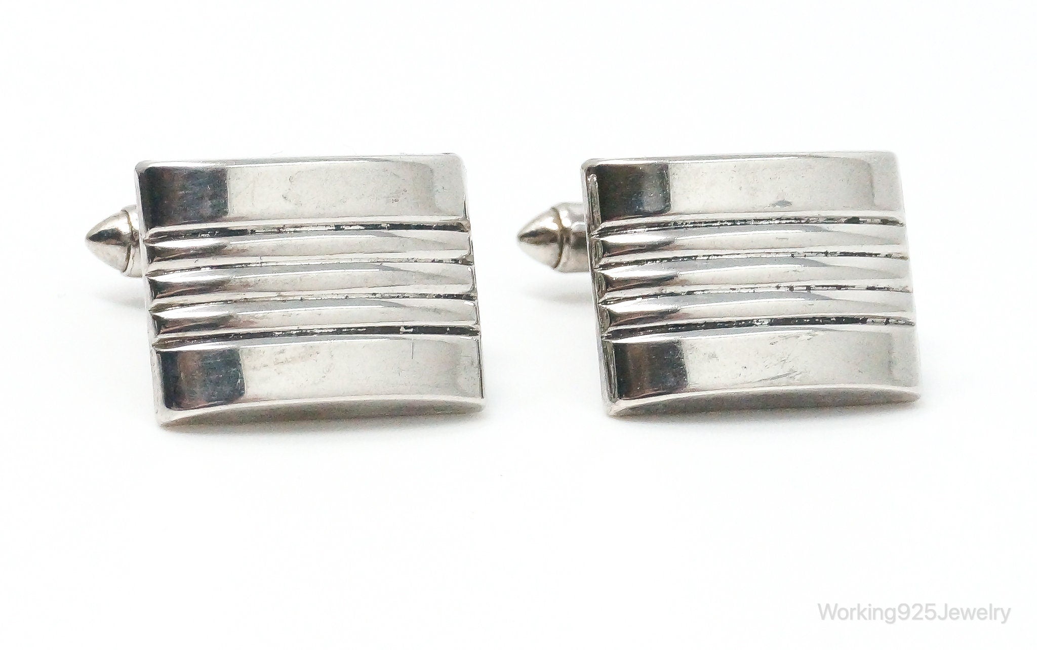 Vintage Designer Hadley Modern Sterling Silver Cufflinks