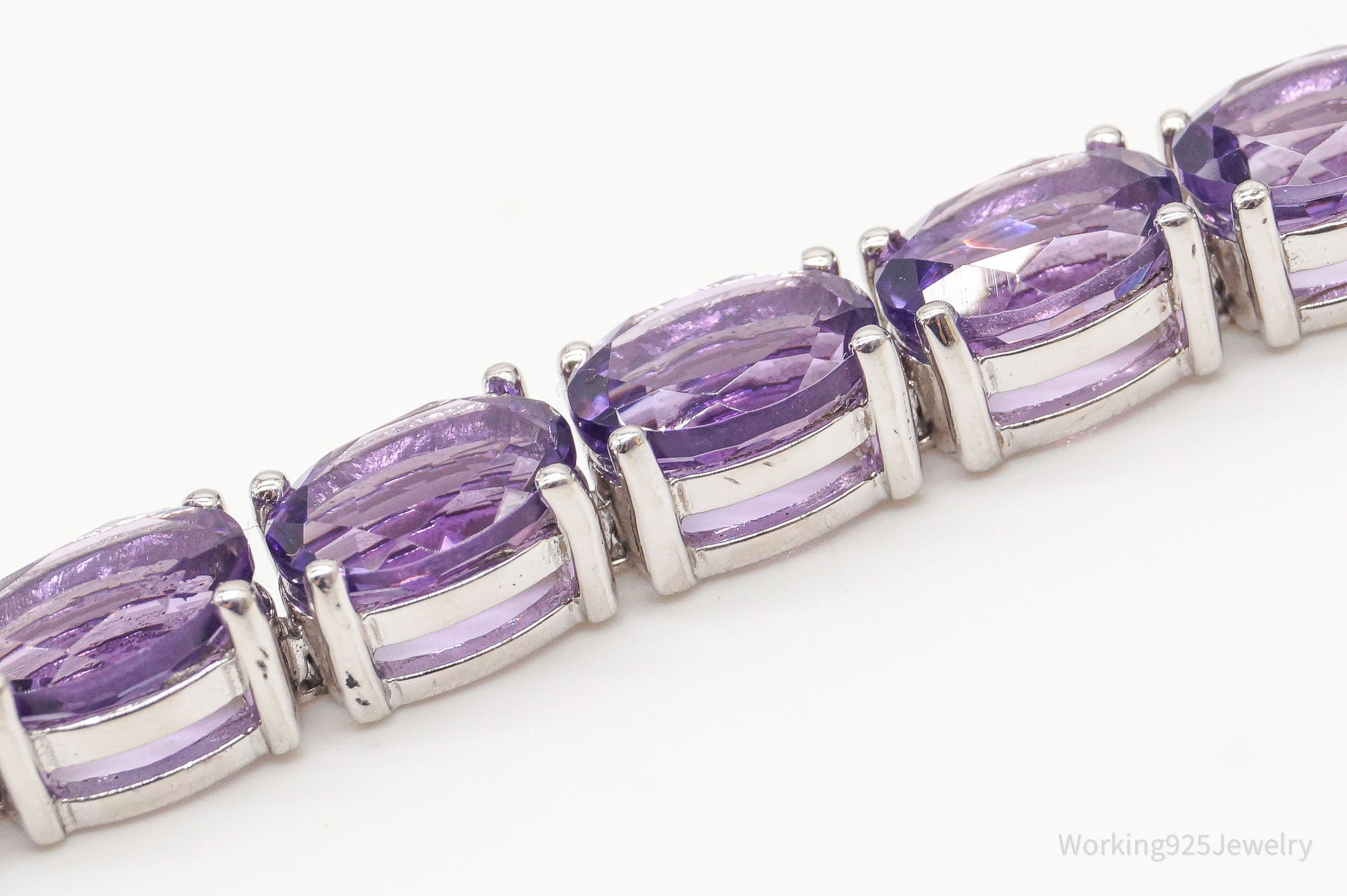 Vintage Designer KH Amethyst Sterling Silver Bracelet