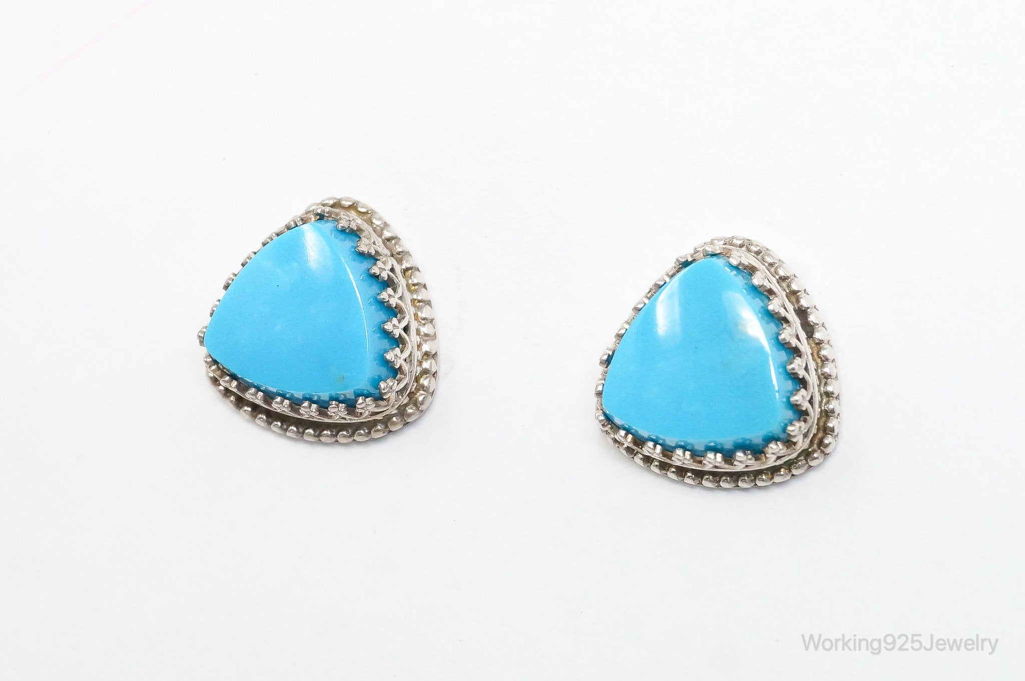 Designer Desert Rose Trading Turquoise Sterling Silver Earrings