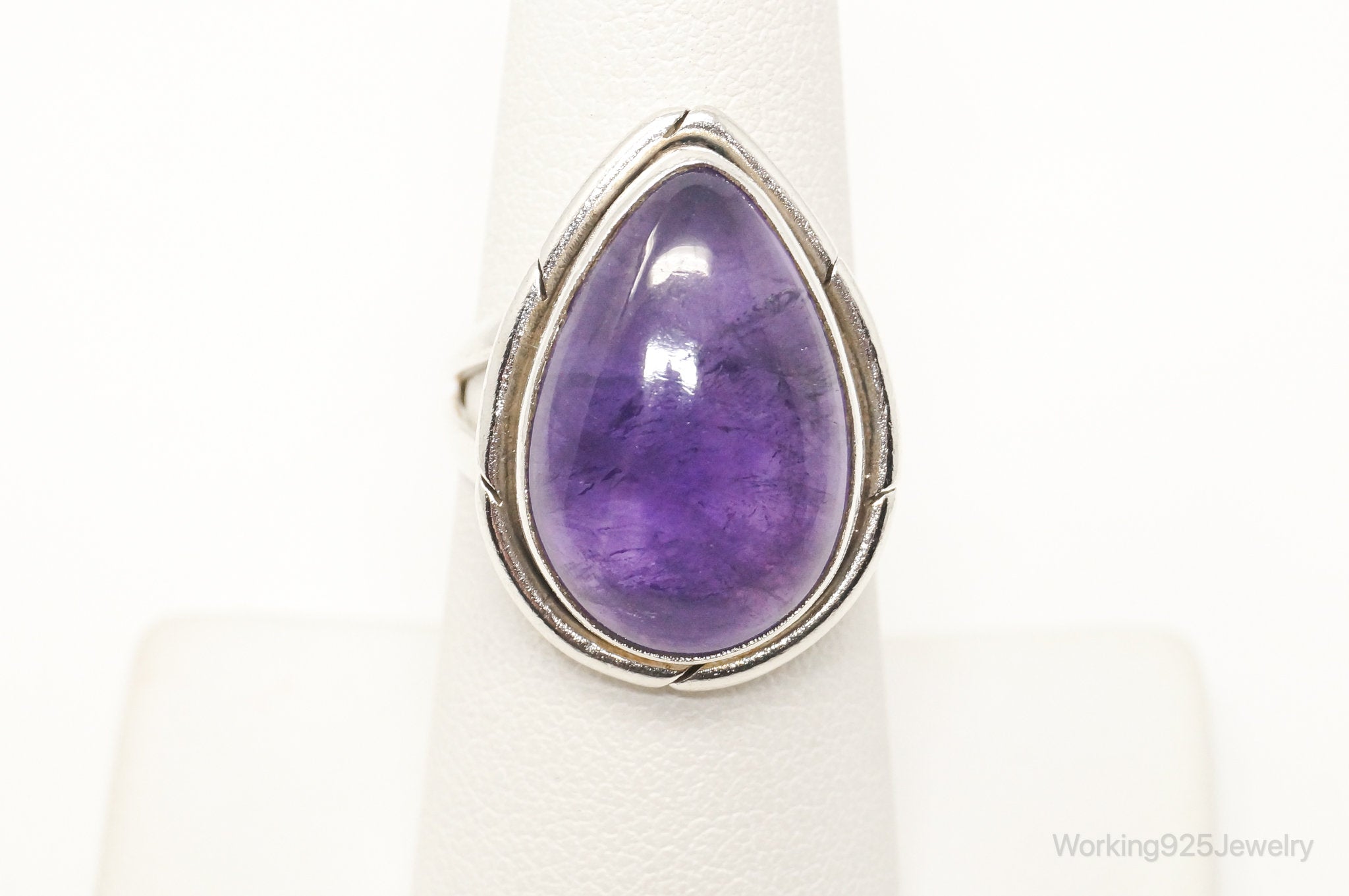 Vintage Amethyst Southwest Style Sterling Silver Ring - Sz 7