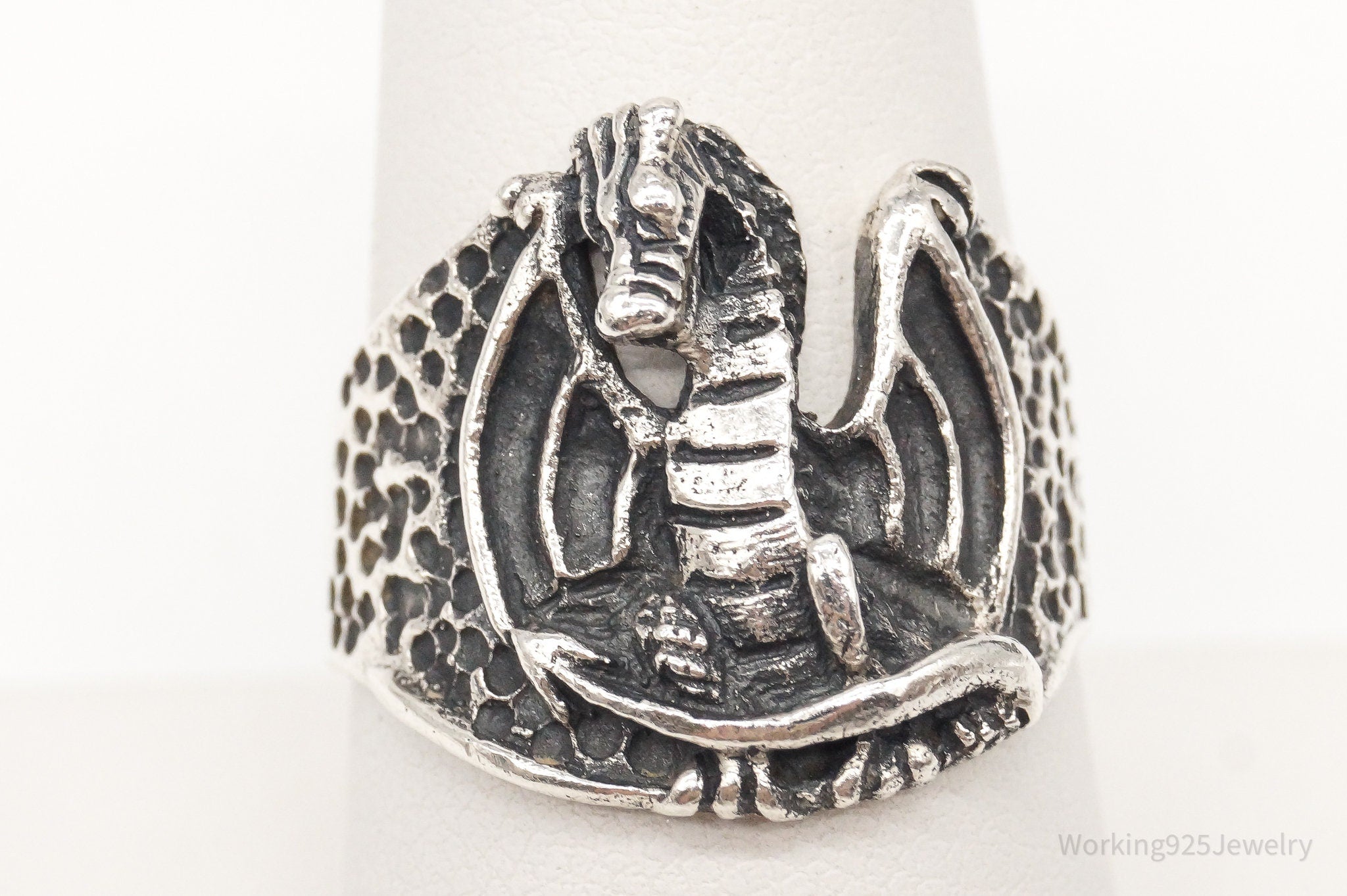 Vintage Dragon Sterling Silver Ring - Size 8.75