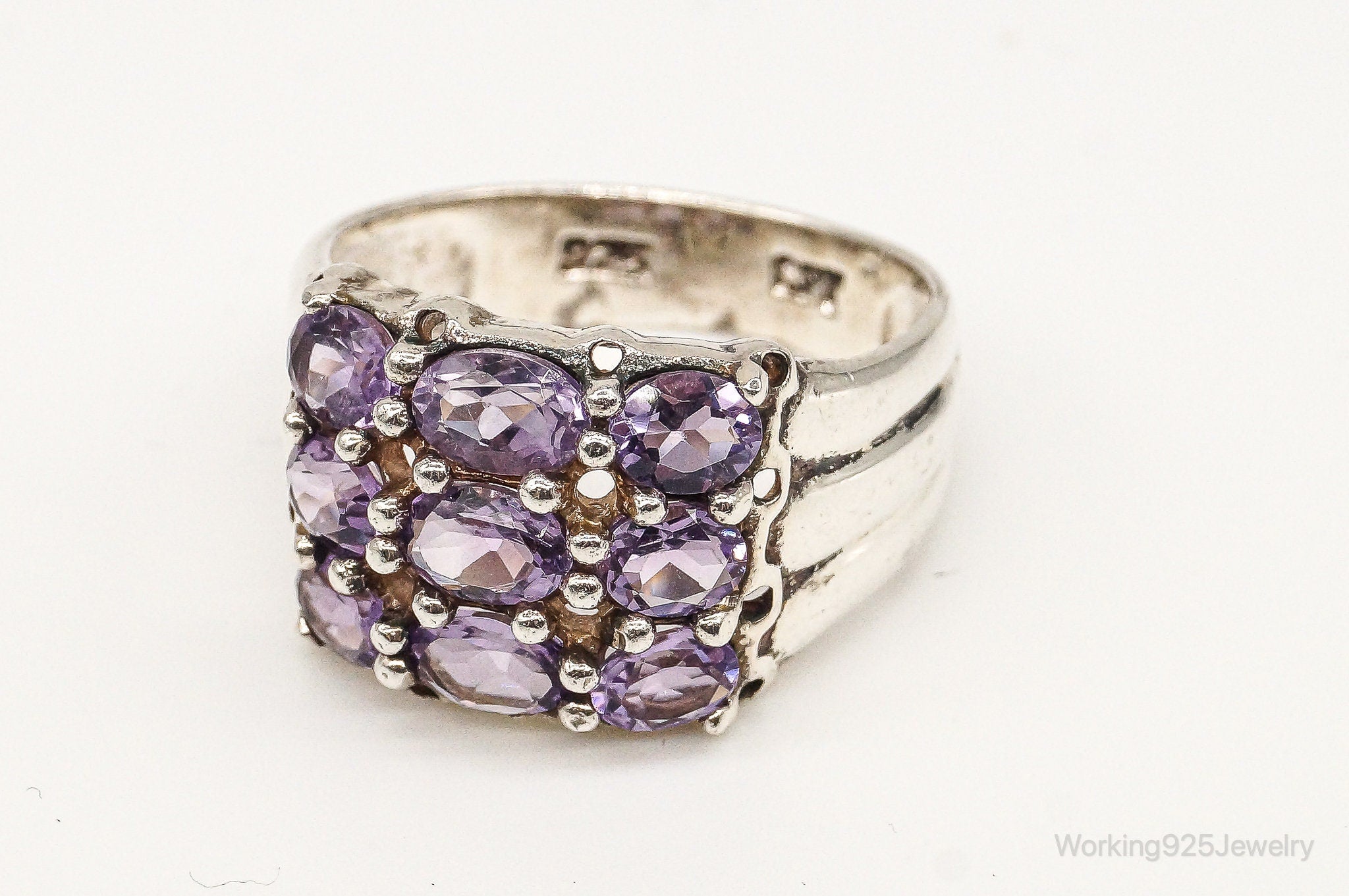 Vintage Amethyst Sterling Silver Ring - Size 11