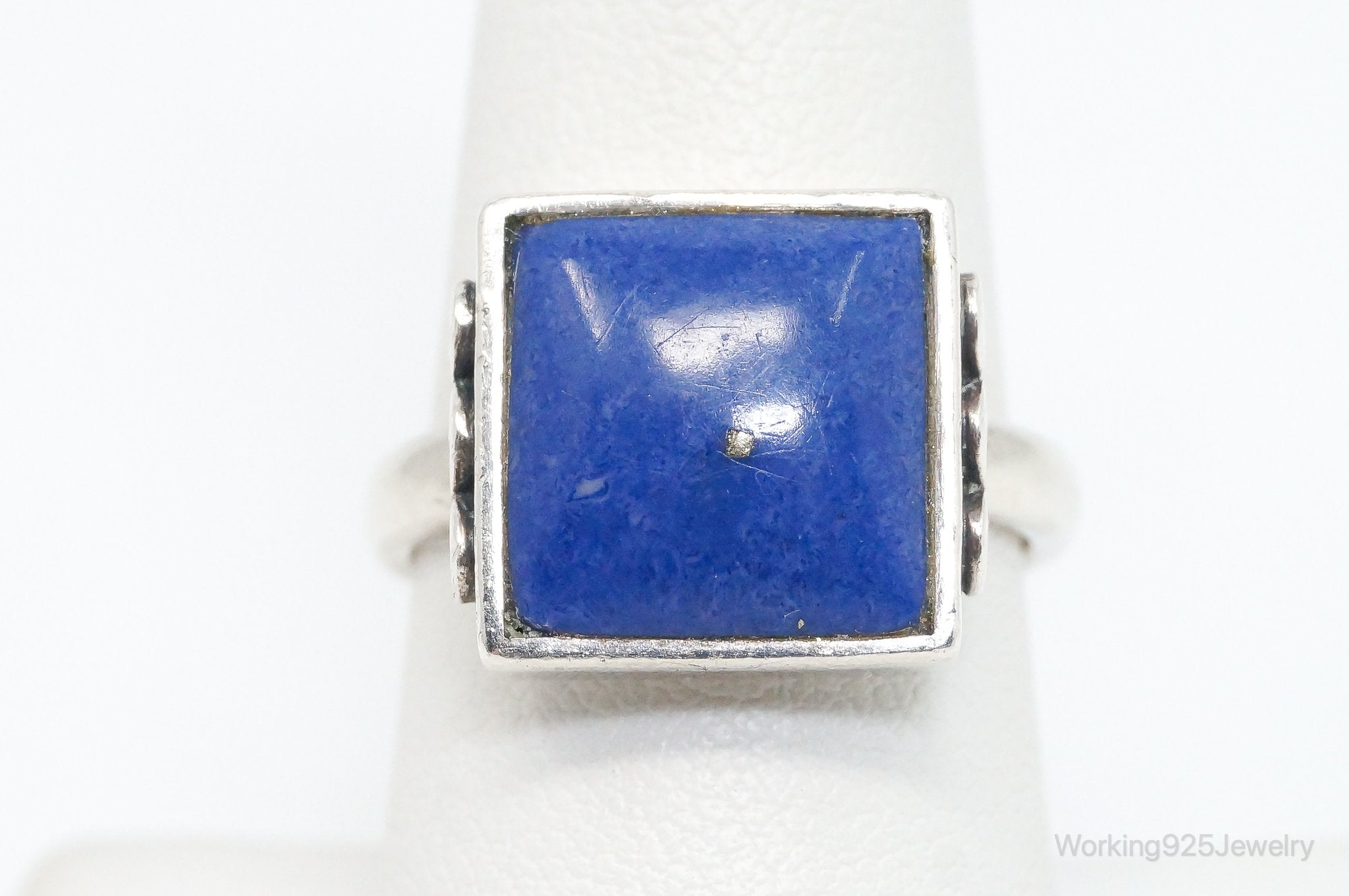 Vintage Designer BOMA Lapis Lazuli Swirl Sterling Silver Ring - Size 8