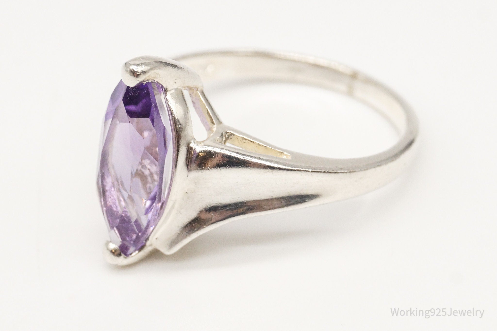 Vintage Amethyst Sterling Silver Ring - Size 10