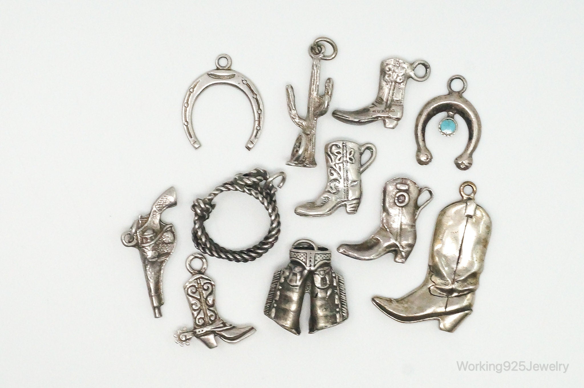 Vintage Antique Western Sterling Silver Charms Lot