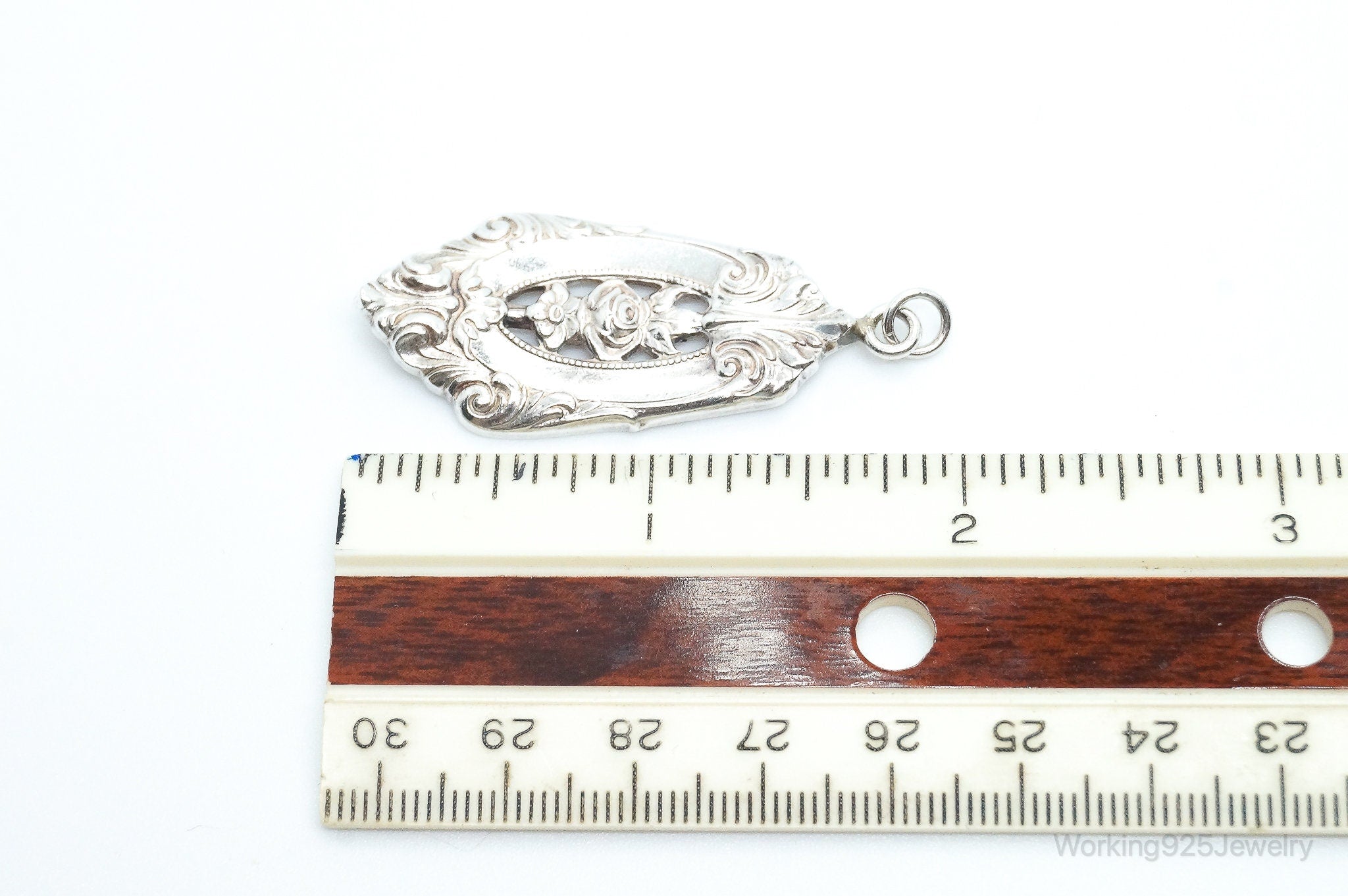 Antique Wallace Repousse Sterling Silver Necklace Pendant