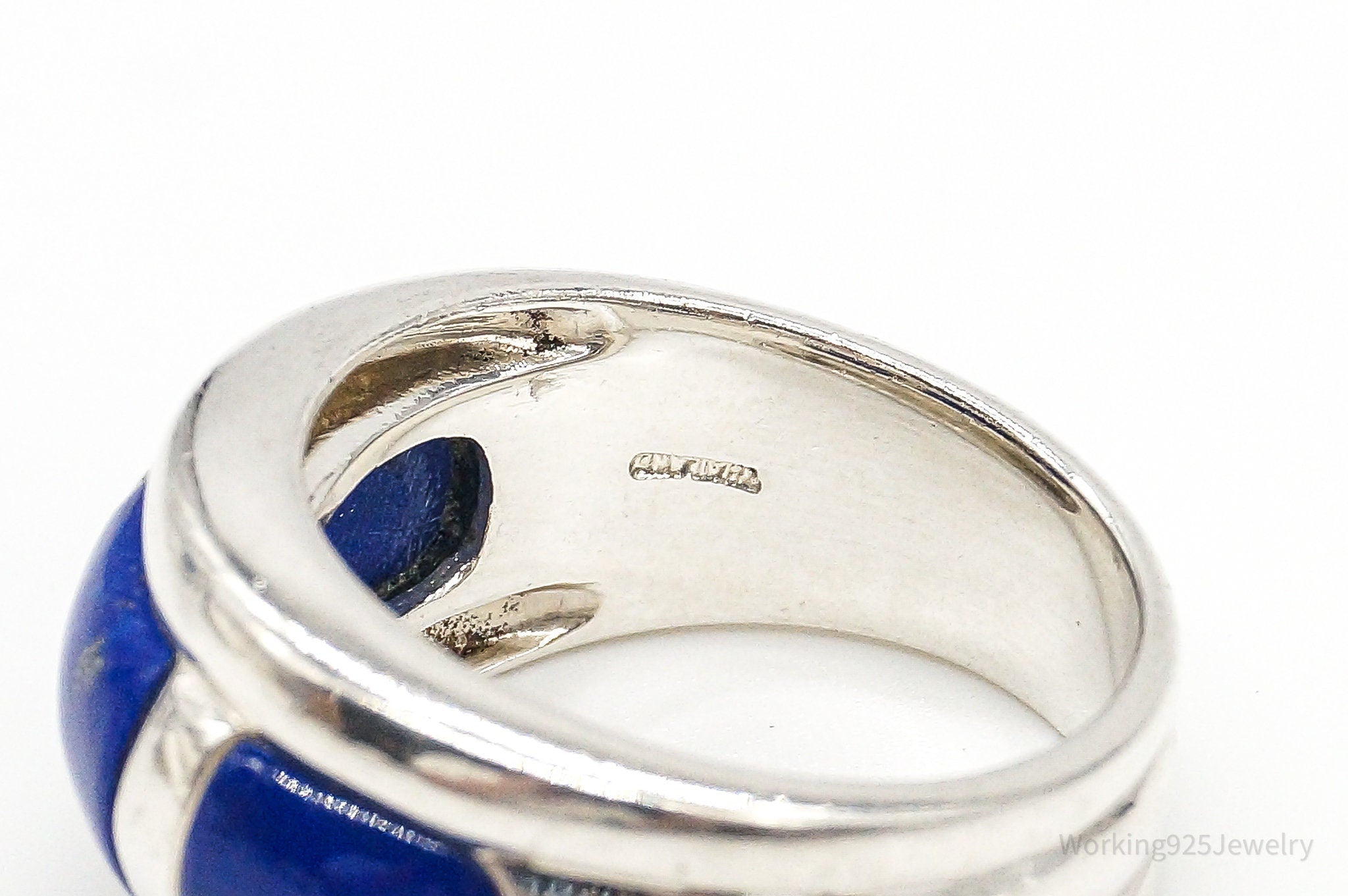 Designer CNA Lapis Lazuli Sterling Silver Ring - Size 9.25