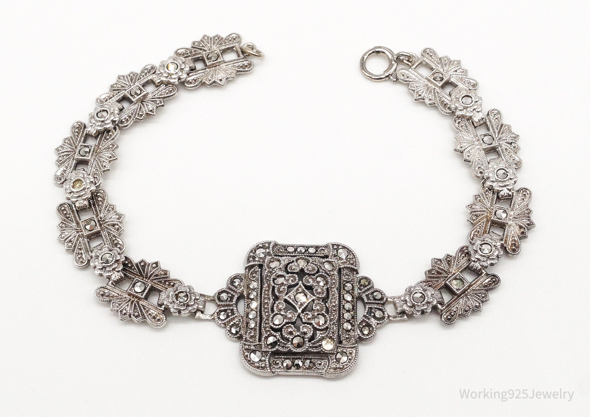 Antique Marcasite Sterling Silver Bracelet