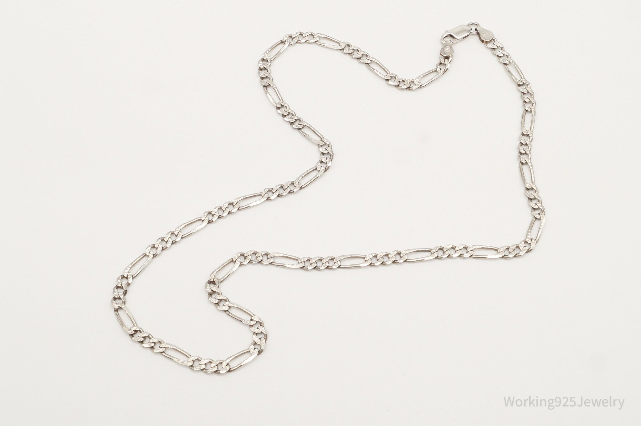 Long Vintage Italian Chain Sterling Silver Necklace