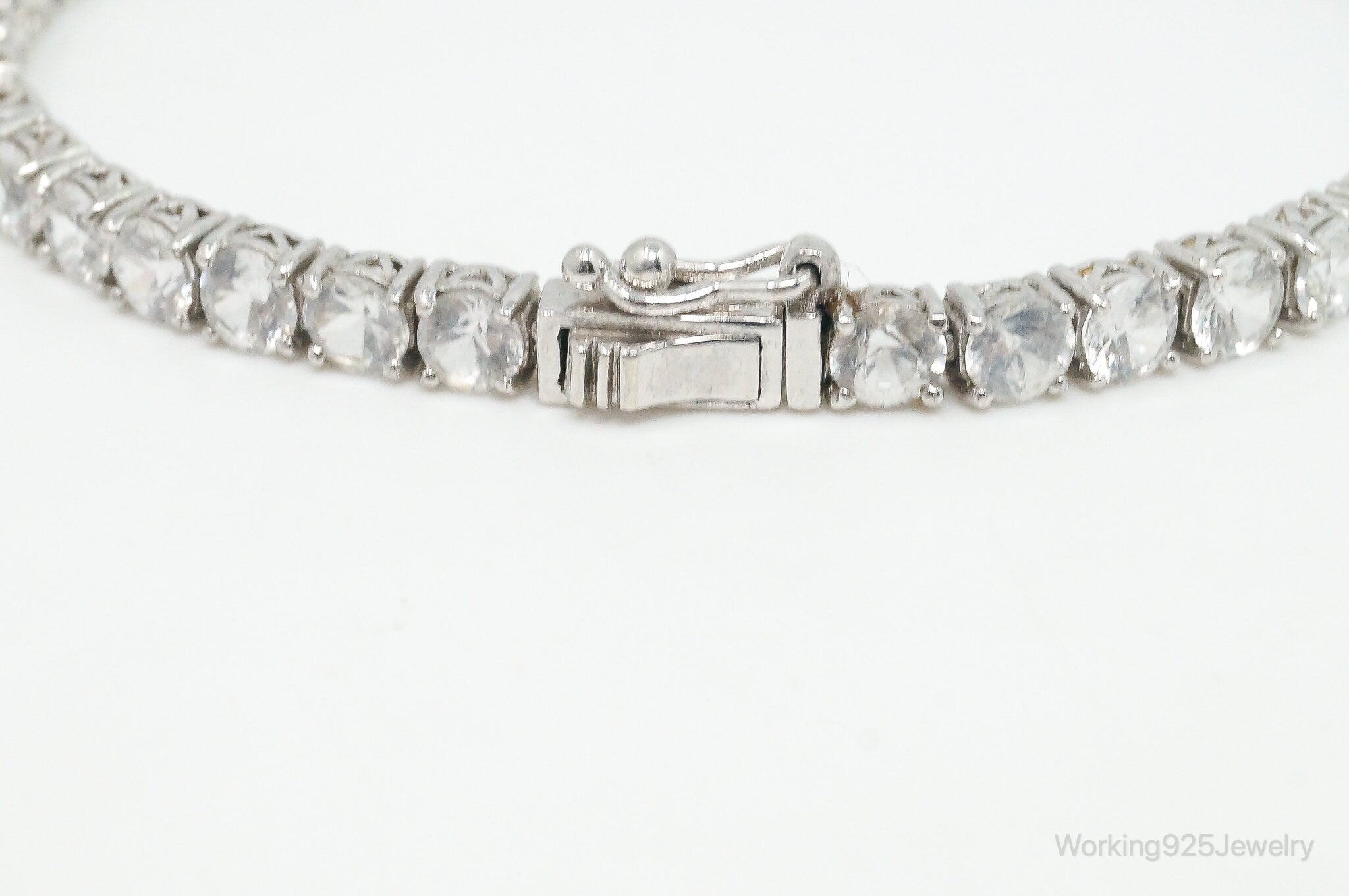 Vintage Designer PJC Classic Cubic Zirconia Sterling Silver Tennis Bracelet