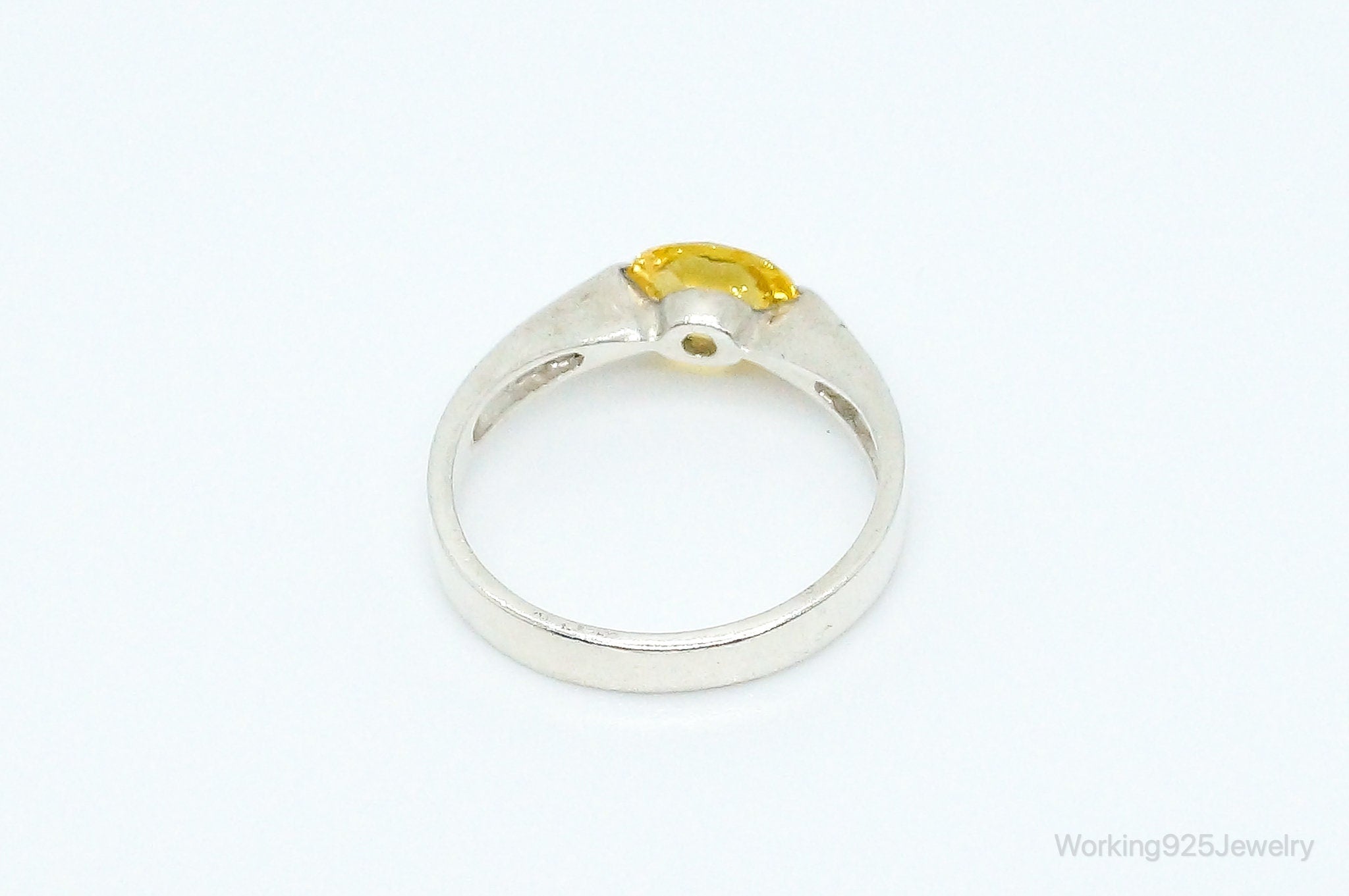 Vintage Citrine Sterling Silver Ring - Size 8.25