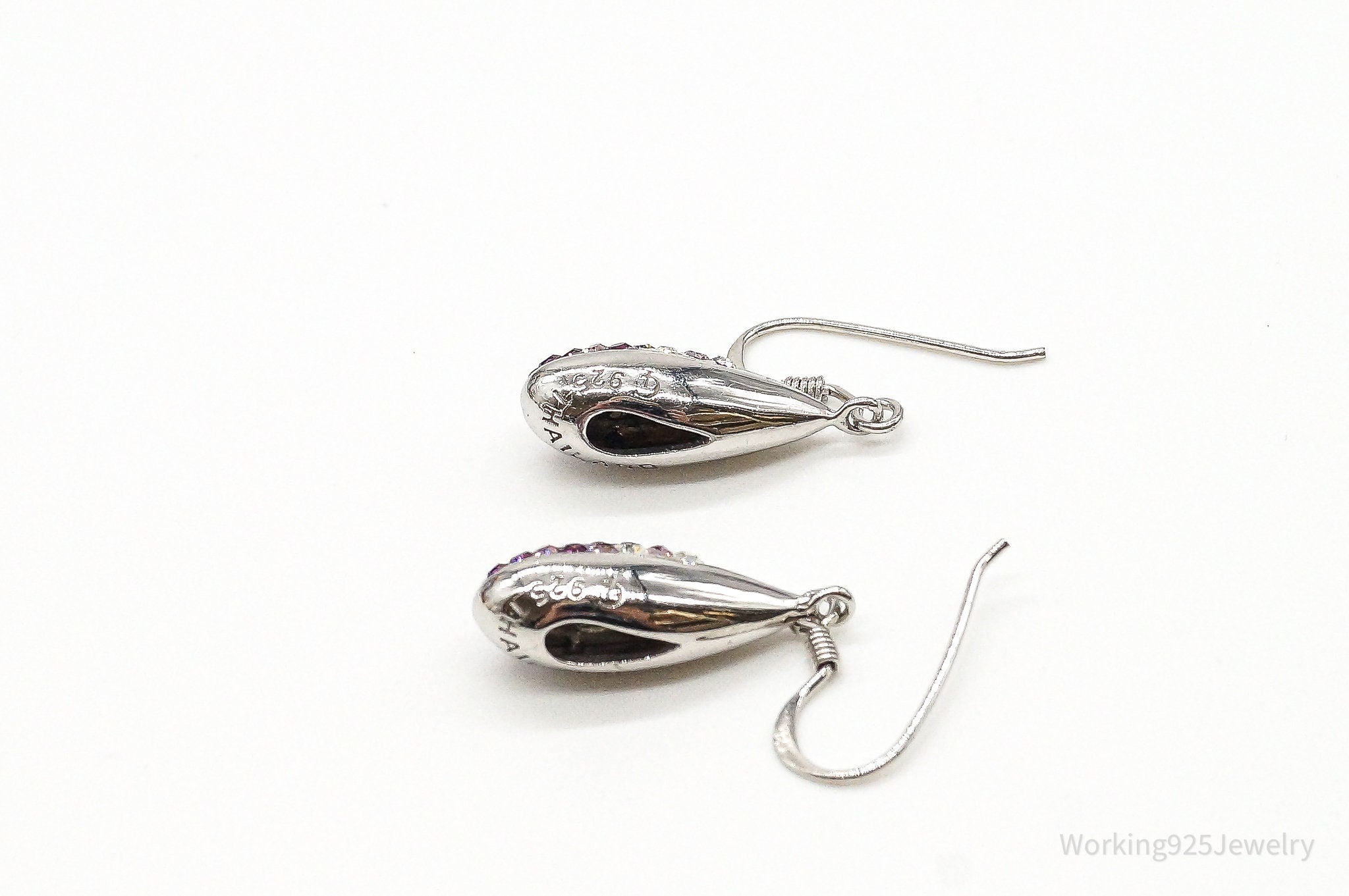 Designer Swarovski Crystal Modern Sterling Silver Earrings