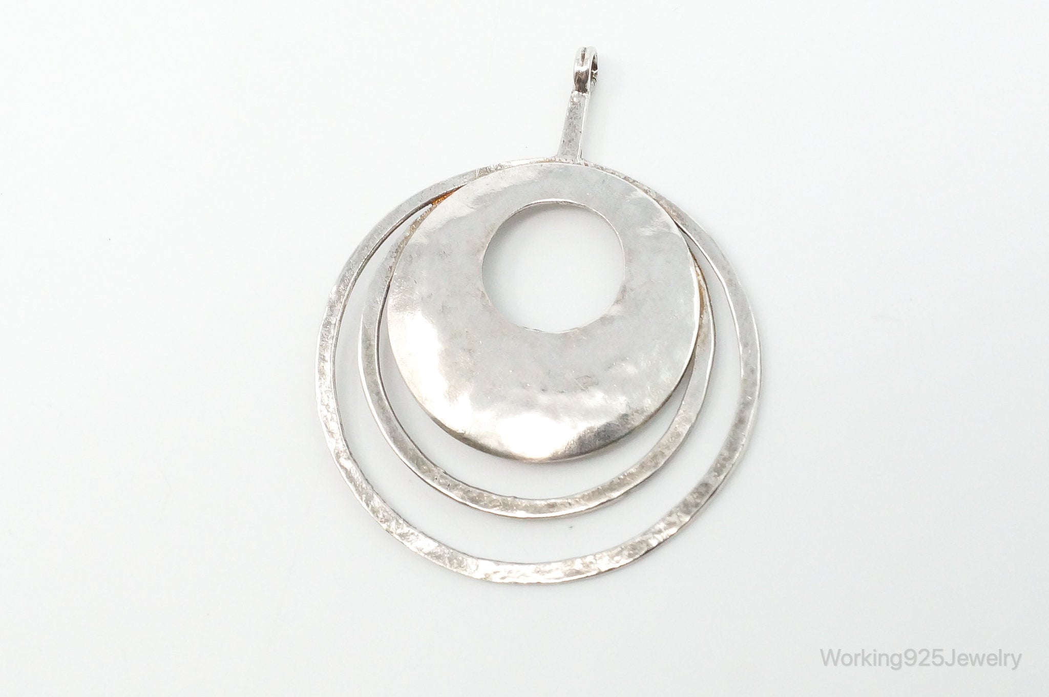 Retired Silpada Hammered Rings Sterling Silver Necklace Pendant