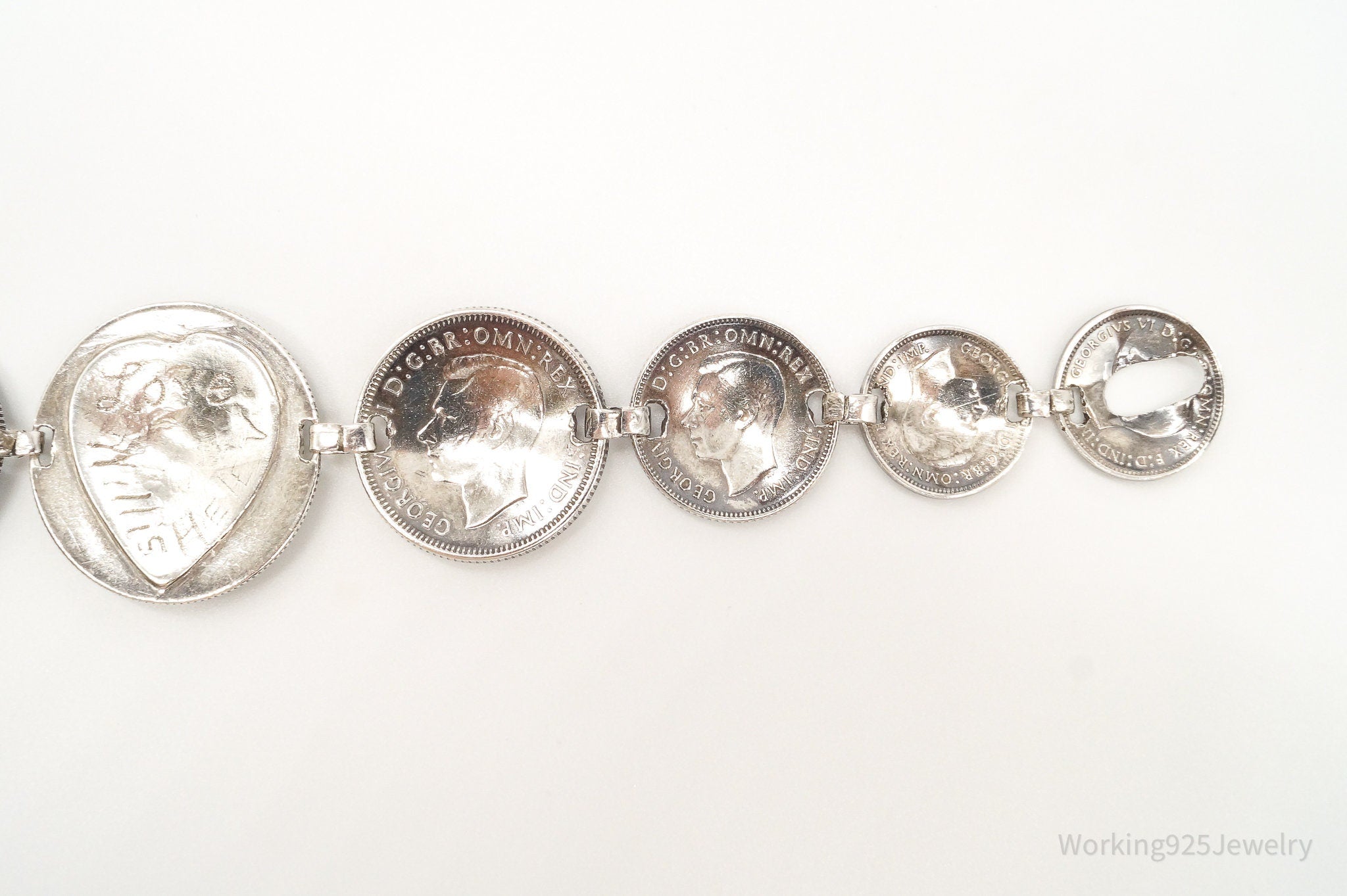 Vintage Australian 1940s Coins Silver Bracelet