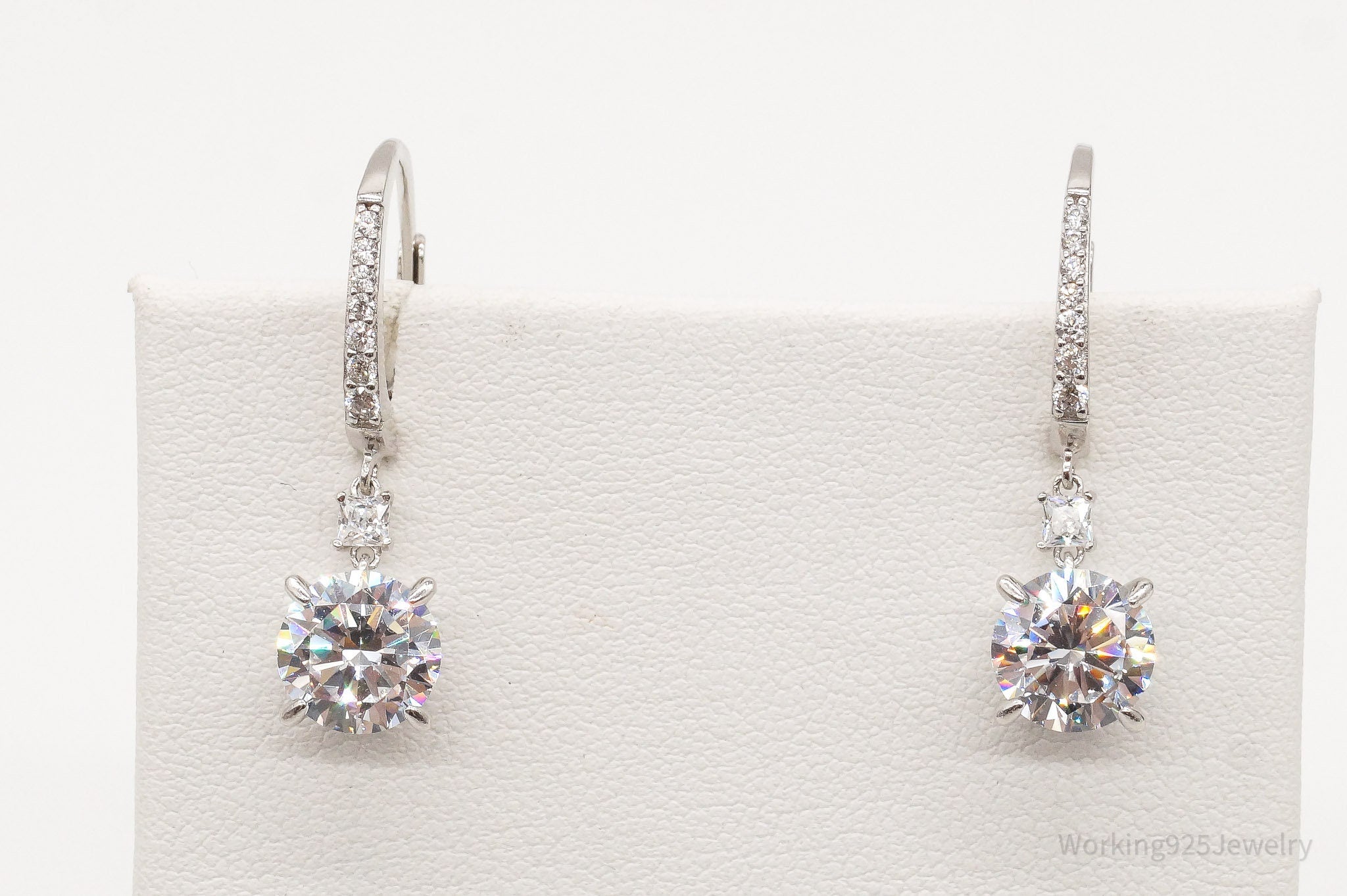 Vintage Cubic Zirconia Sterling Silver Earrings