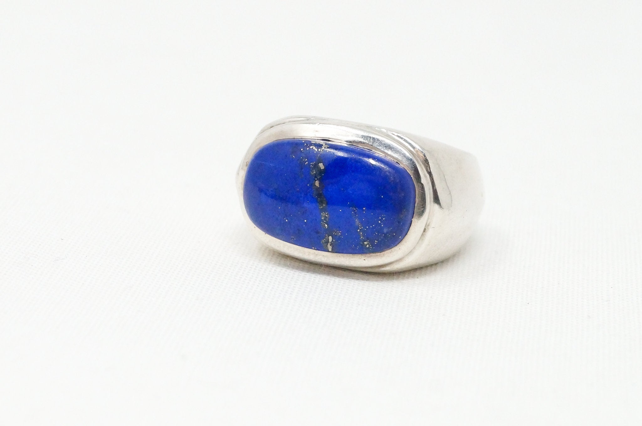 Large Vintage Southwestern SI Lapis Lazuli Sterling Silver Ring Sz 6