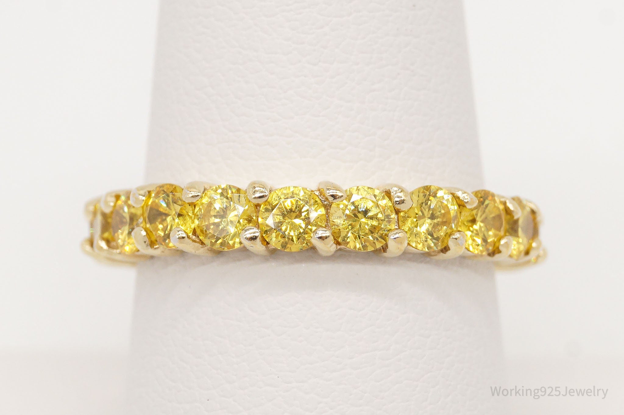 Designer ADI Yellow Cubic Zirconia Gold Over Sterling Silver Ring - SZ 8.5