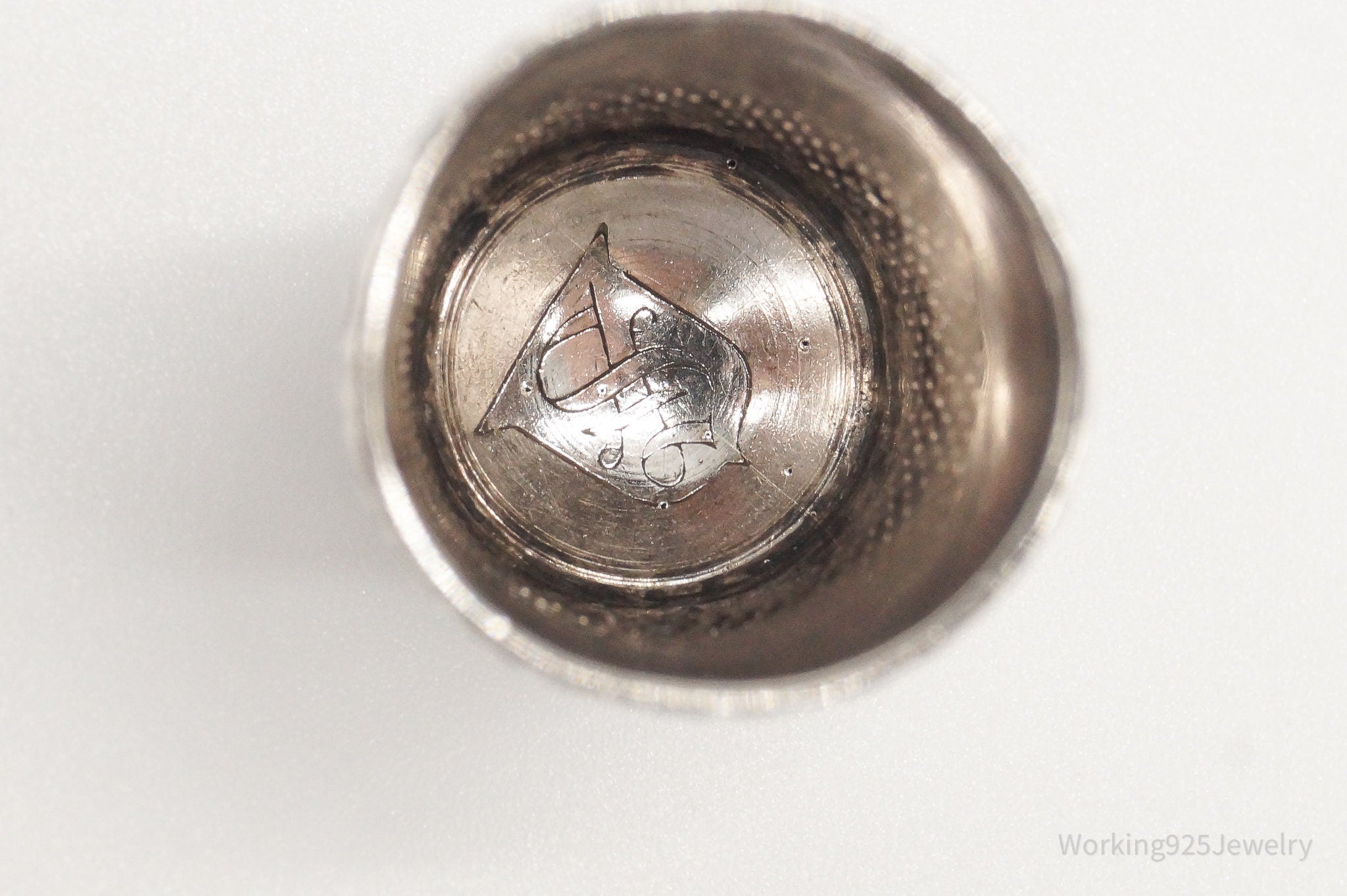 1800s Antique Simons Bros & Co Dome Sterling Silver Thimble Size 9