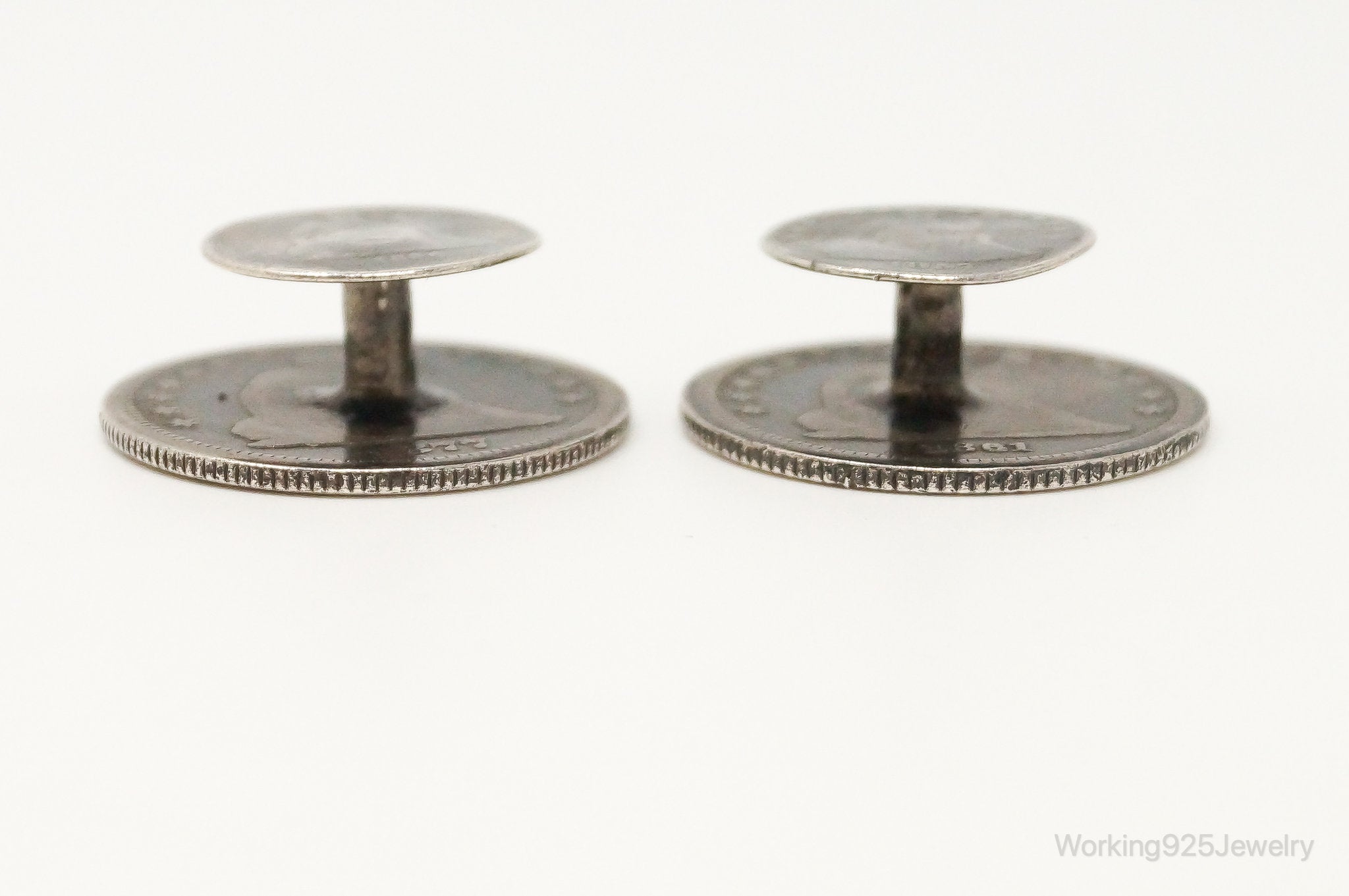 Antique Seated Liberty Coins Silver Cufflinks