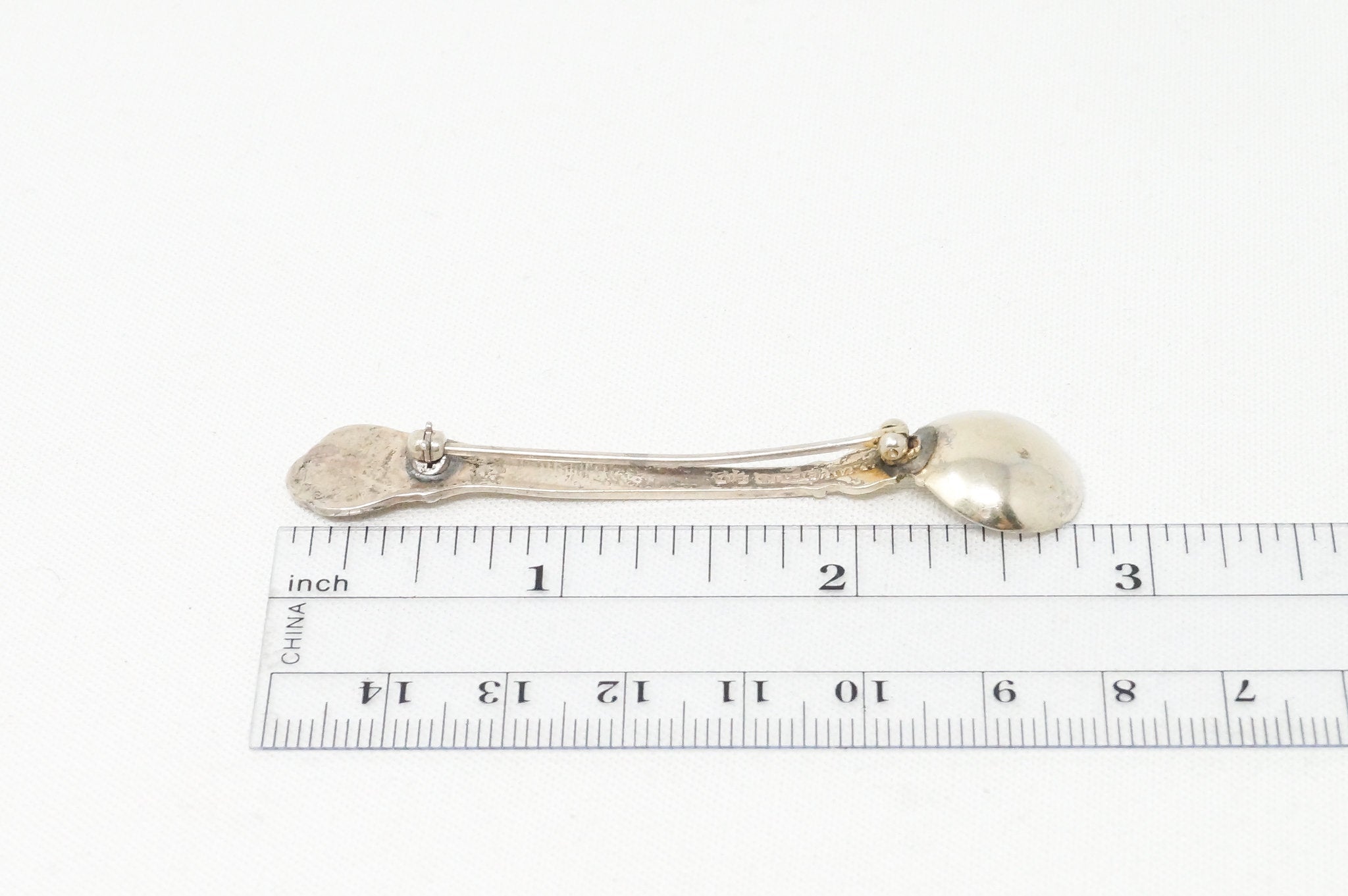 Antique GORHAM Eloquence Floral Spoon Sterling Silver Brooch Pin