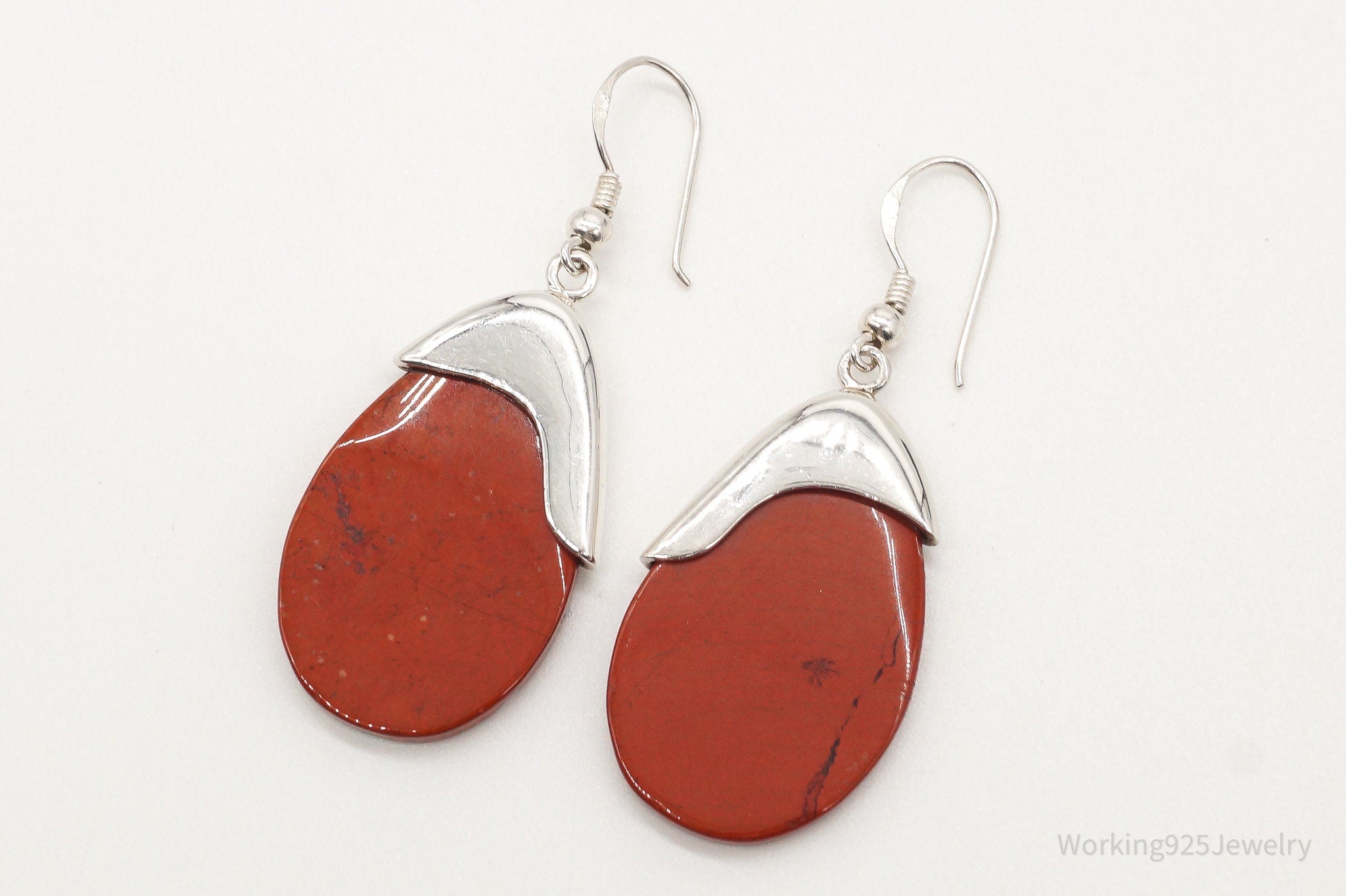 Vintage Designer RLM Studio Red Jasper Sterling Silver Earrings