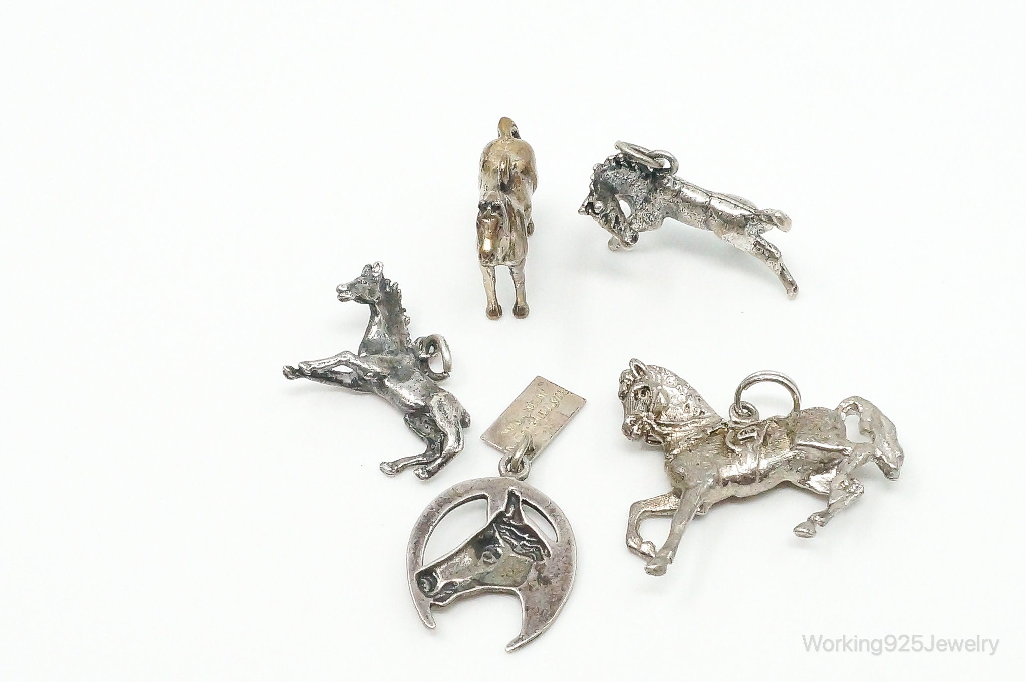 Vintage Antique Horses Sterling Silver Charms Lot