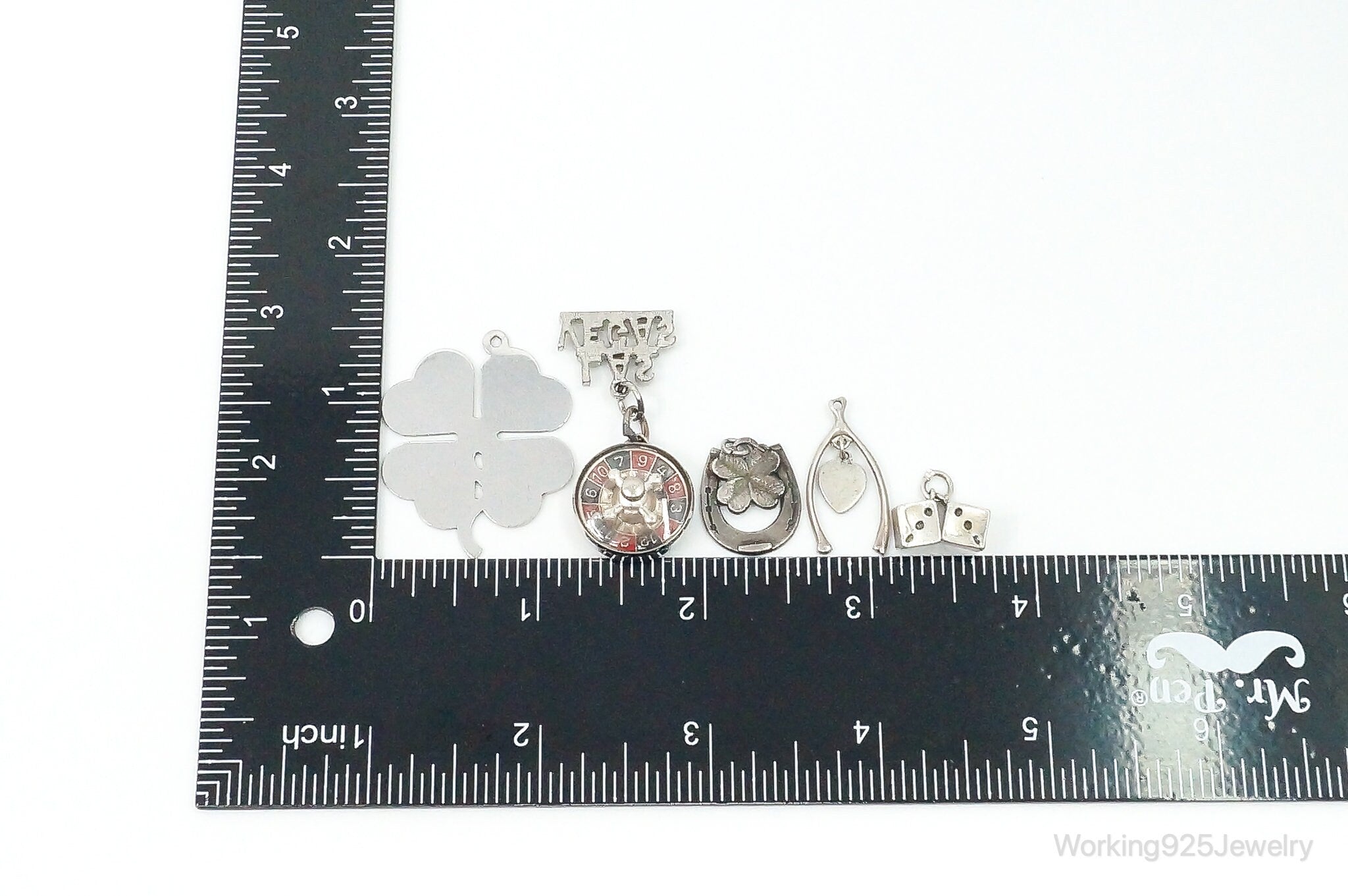 Vintage Antique Las Vegas Luck Sterling Silver Charms Lot