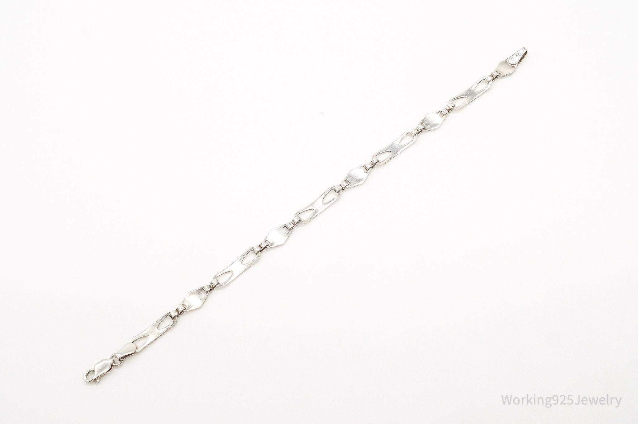 Vintage Designer IBB Modern Link Sterling Silver Bracelet