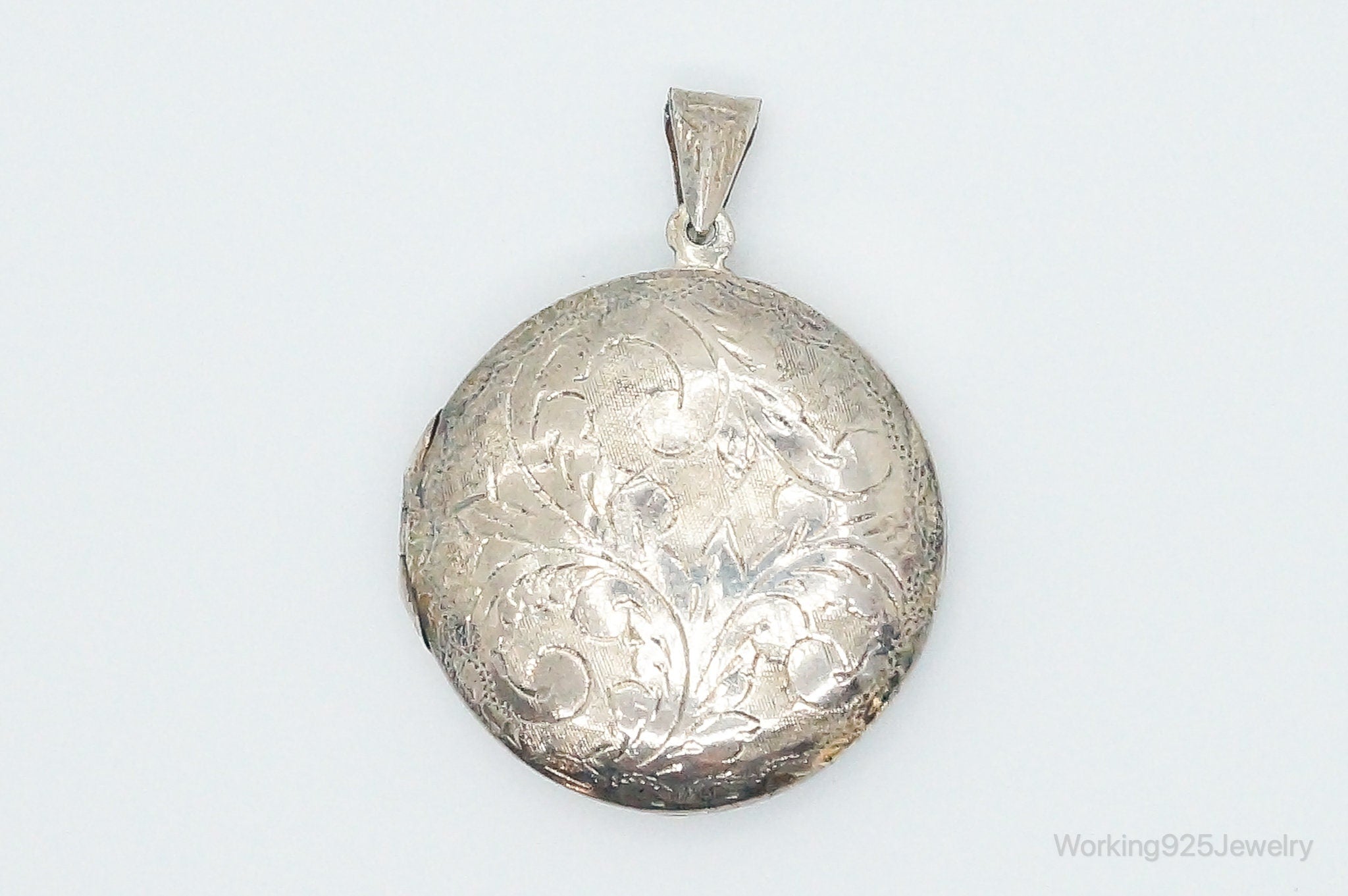 Antique Sterling Silver Secret Picture Locket Necklace Pendant