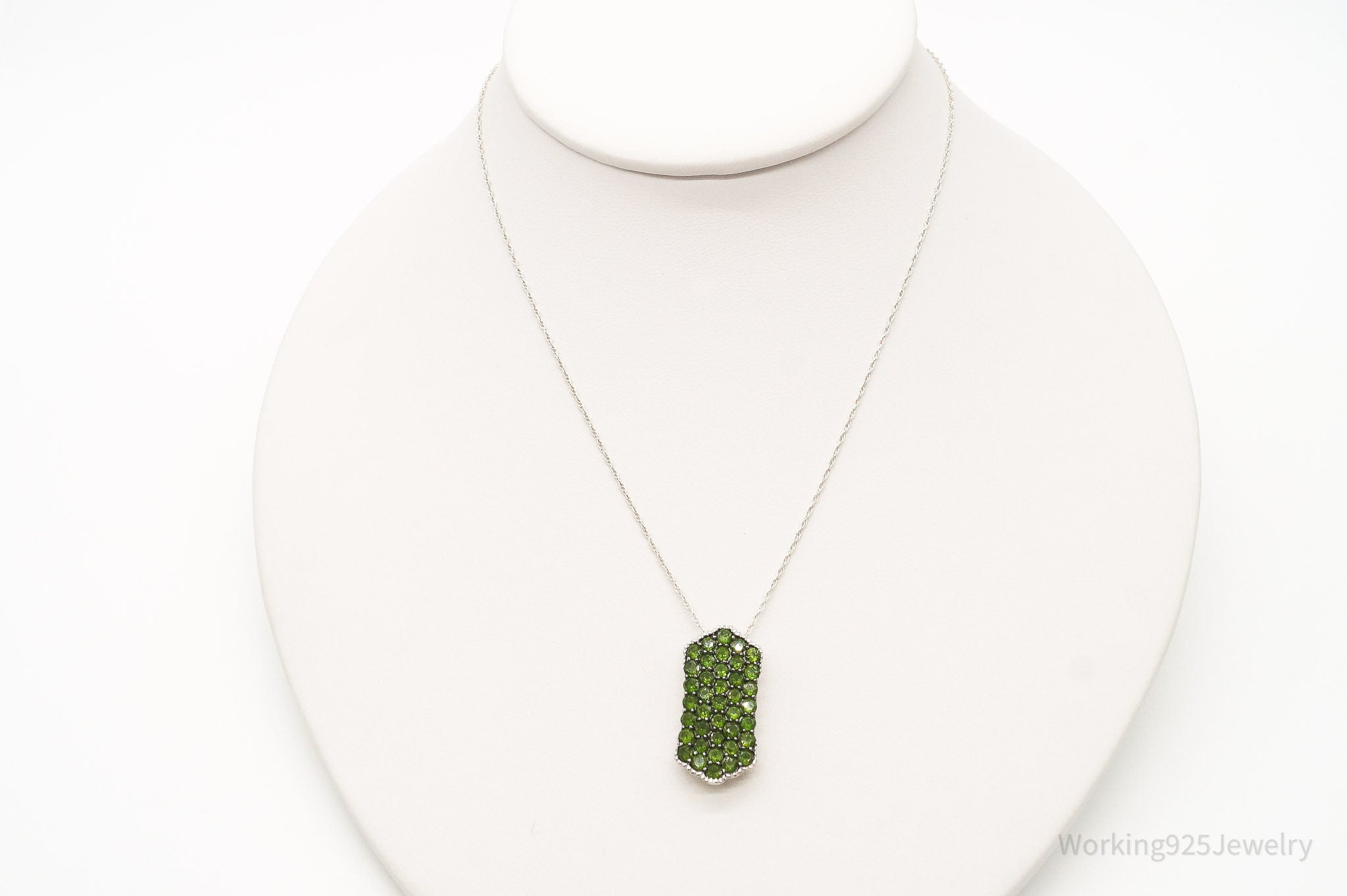 Vintage Designer HT Peridot Sterling Silver Necklace