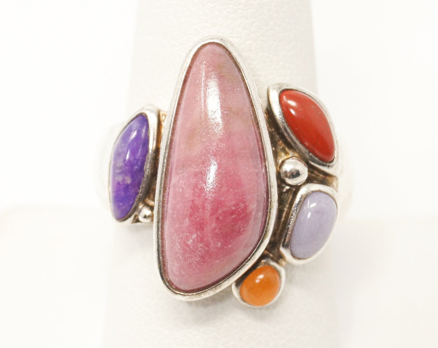 Vintage Designer Whitney Kelly Multi Gem Sterling Silver Ring - Size 9