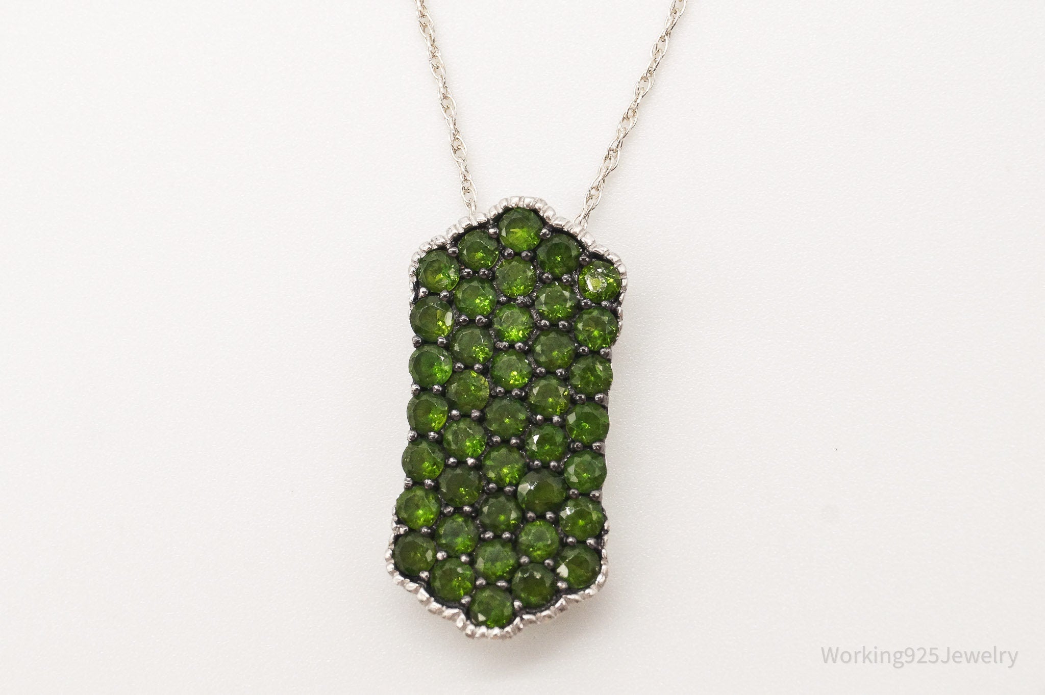 Vintage Designer HT Peridot Sterling Silver Necklace