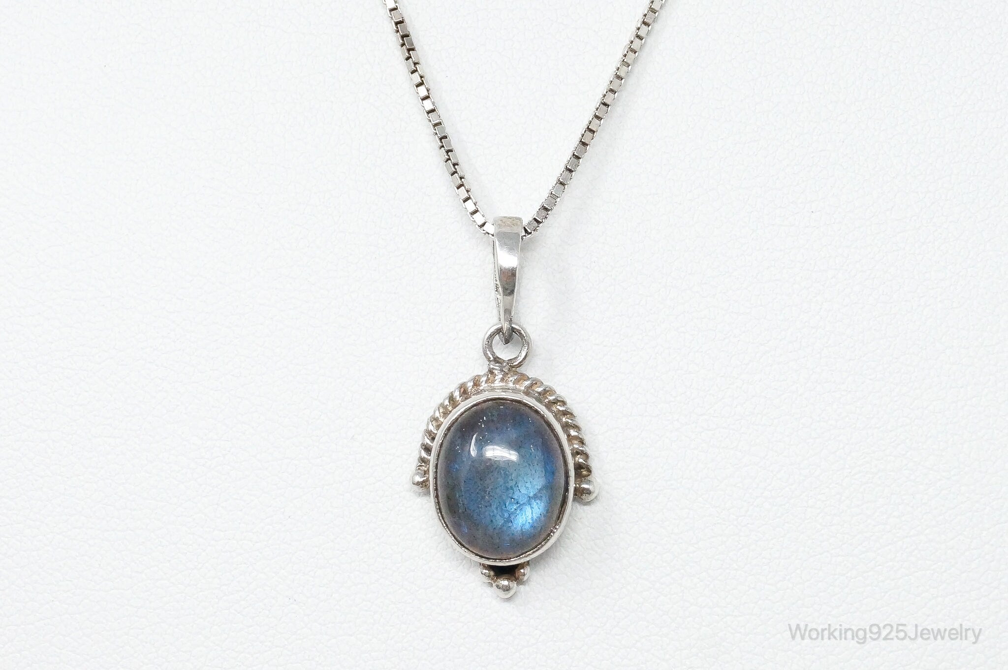 Vintage Labradorite Sterling Silver Necklace