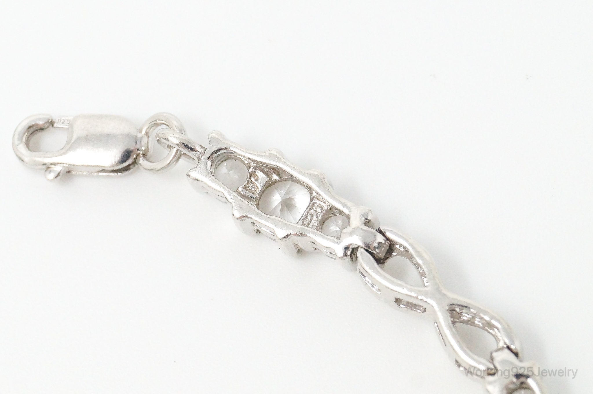 Vintage Designer Cubic Zirconia Sterling Silver Bracelet