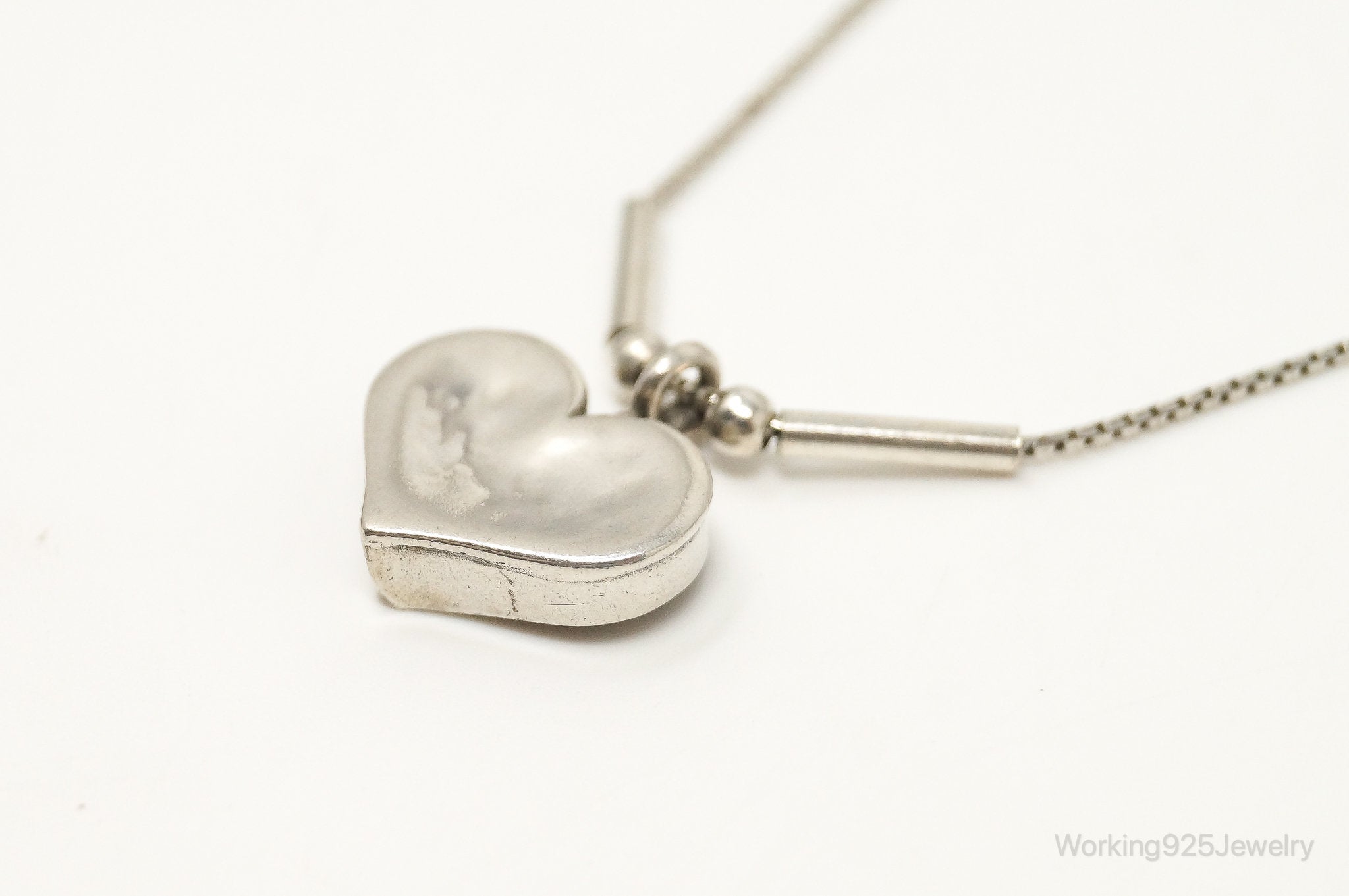 Vintage Designer Shablool Didae Heart Sterling Silver Necklace