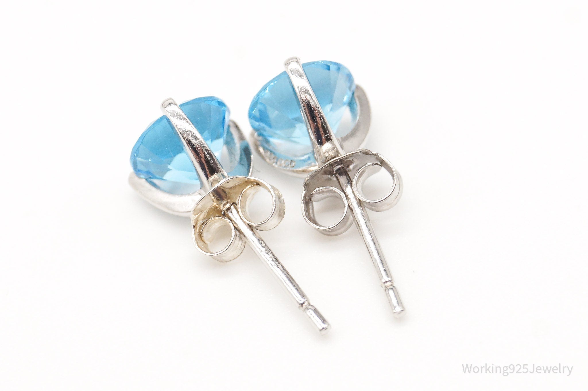 Vintage Blue Topaz Sterling Silver Earrings