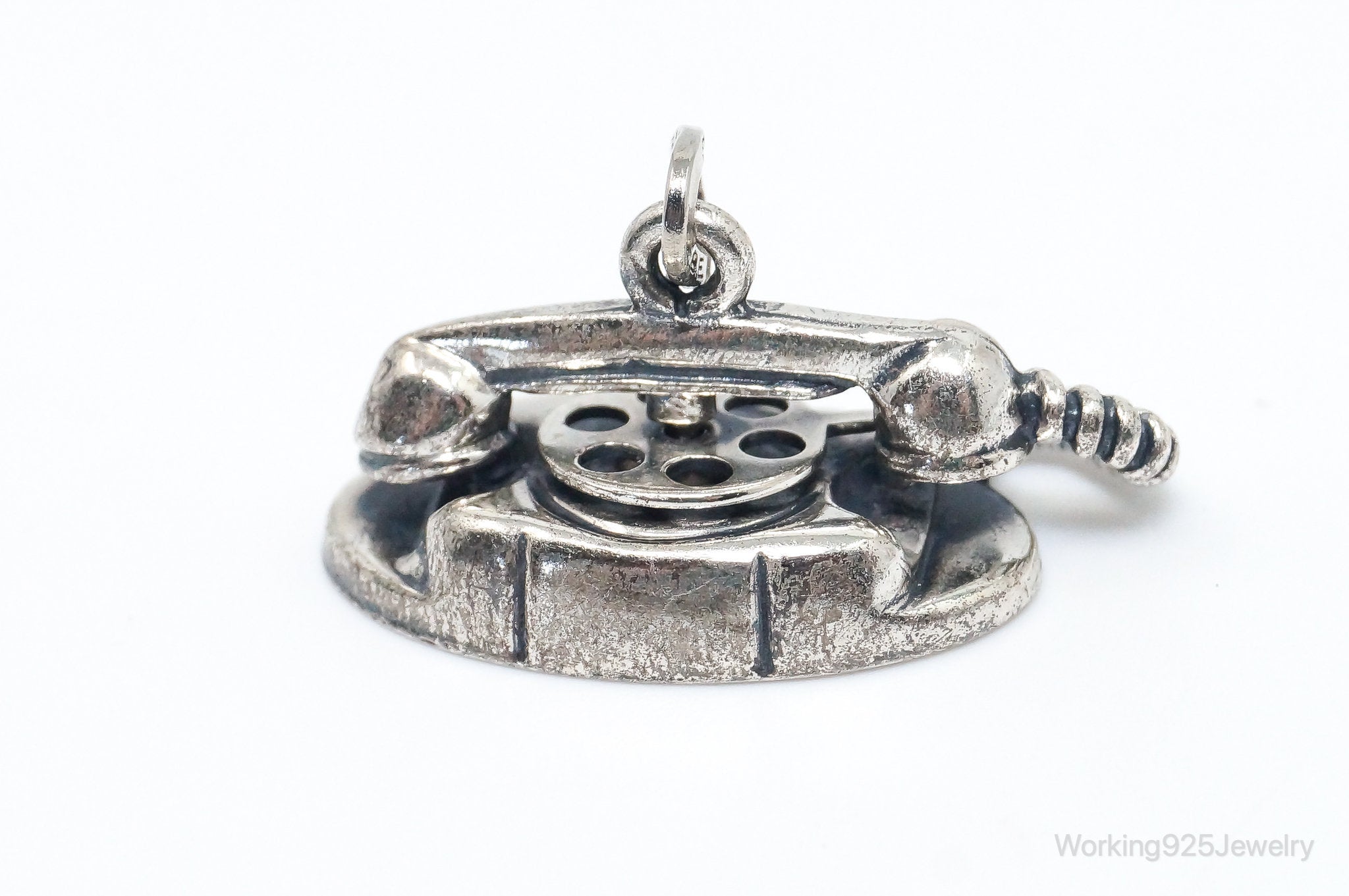 Vintage Beau Telephone Moving Dial Sterling Silver Charm Pendant