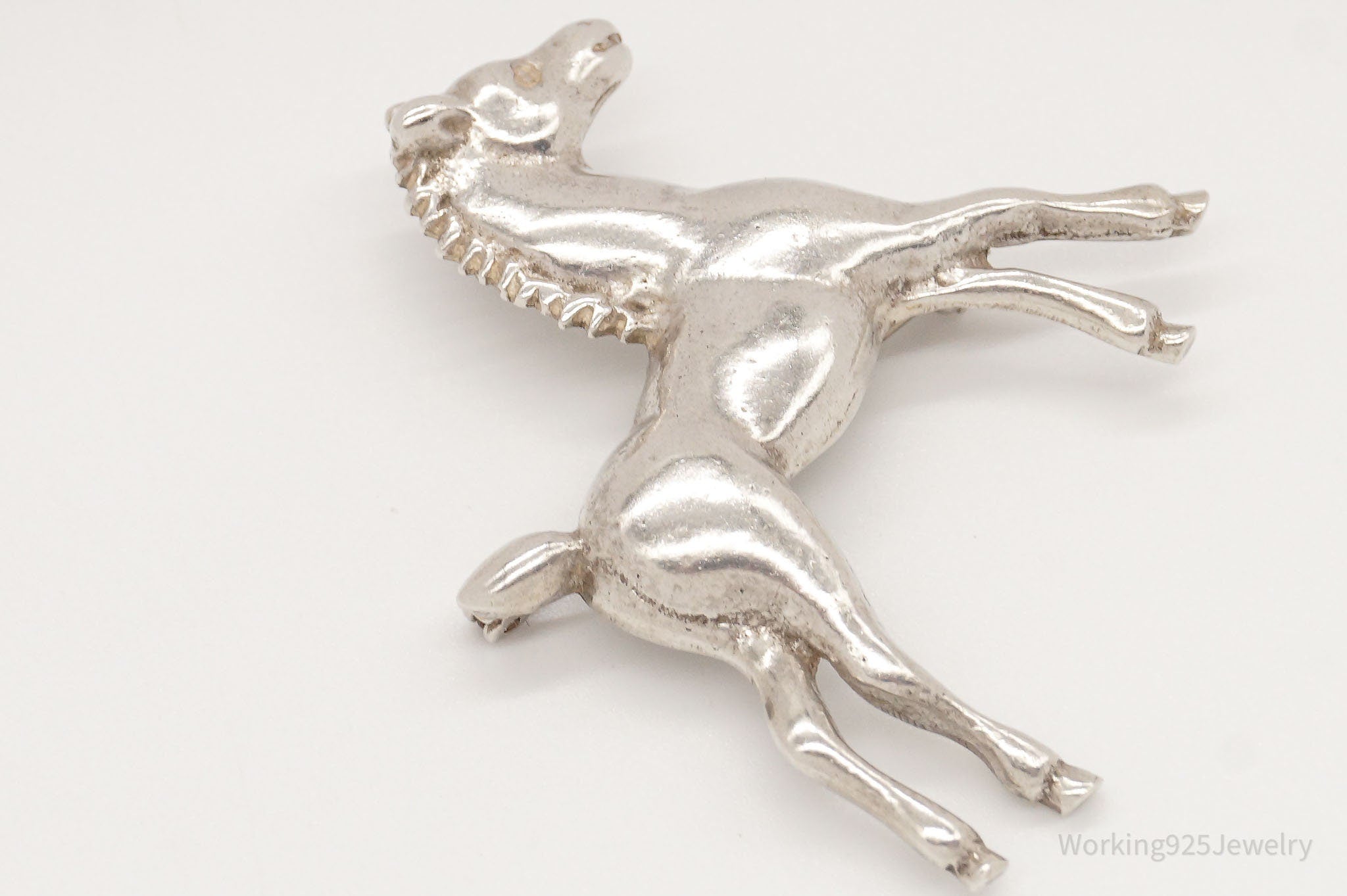 Antique Horse Sterling Silver Brooch Pin