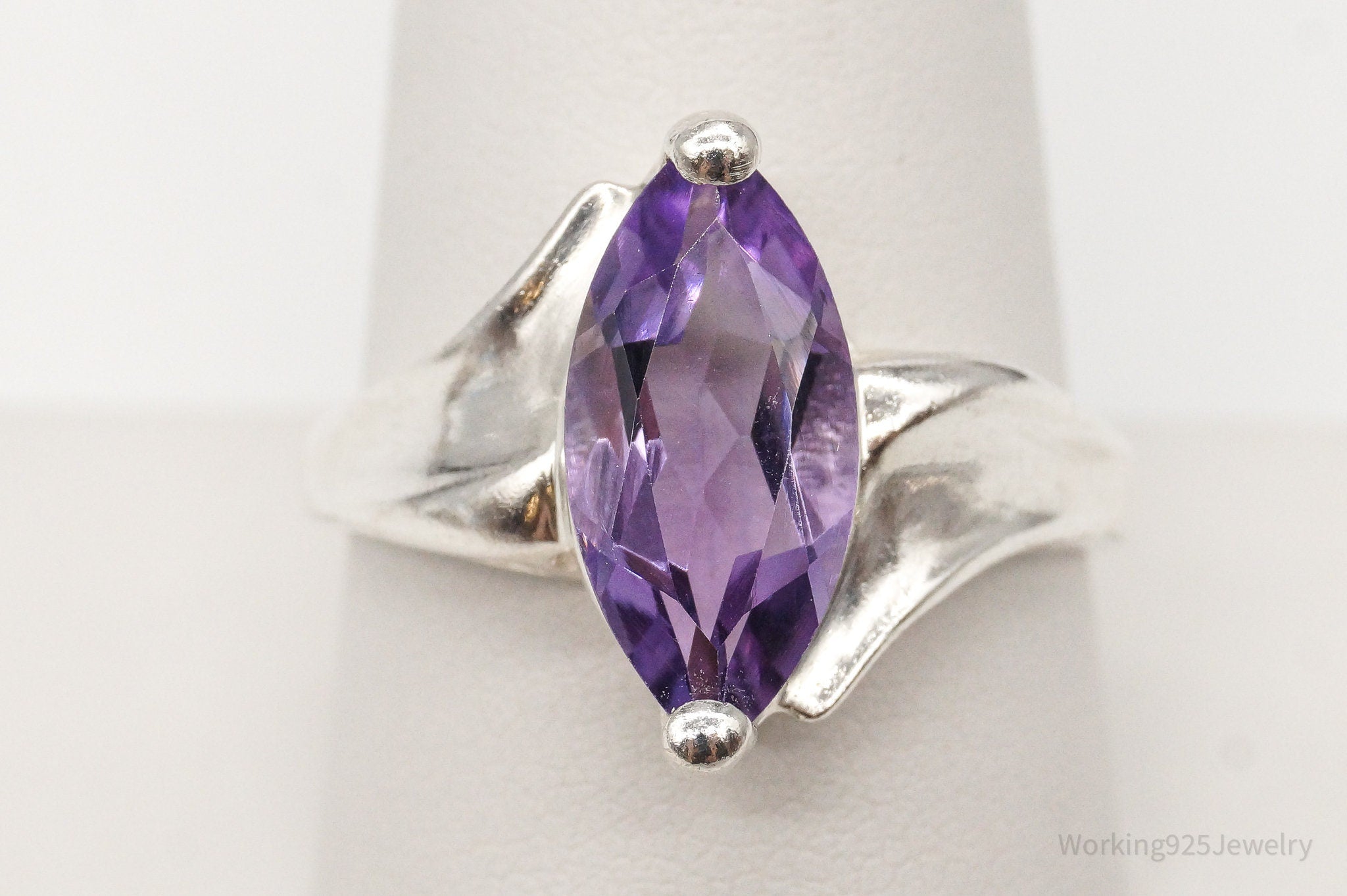 Vintage Amethyst Sterling Silver Ring - Size 10