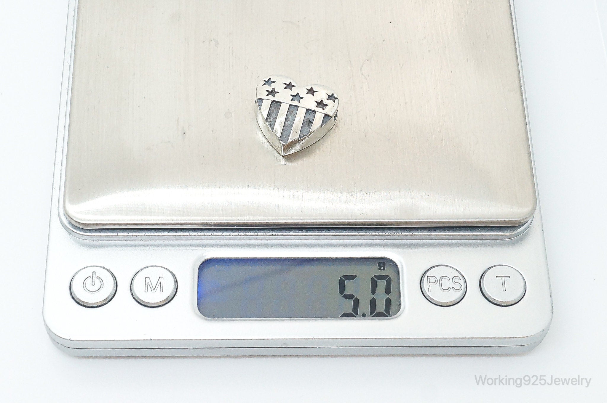 Designer Firefox Flag Heart Sterling Silver Pendant