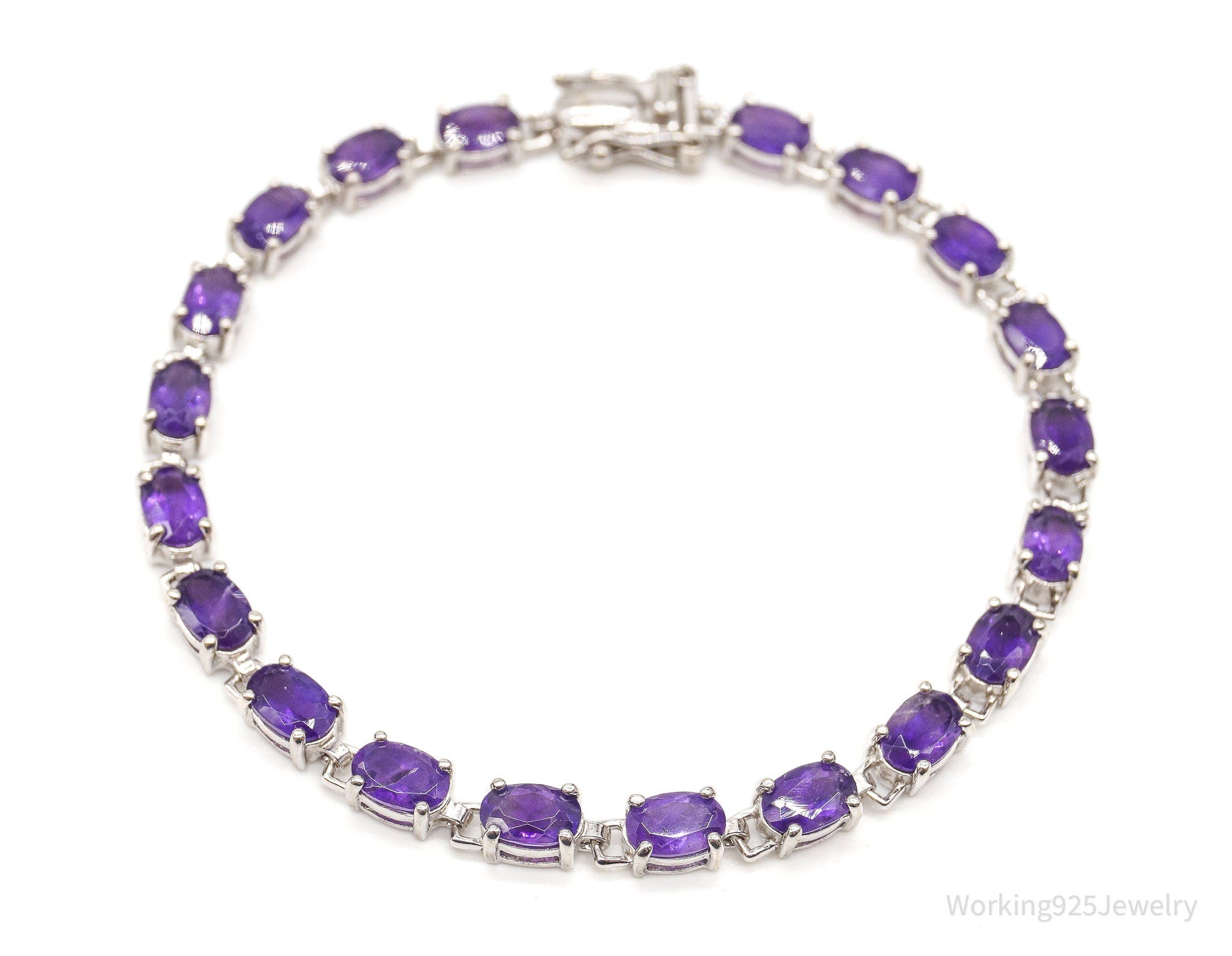 Vintage Designer Ross Simons Amethyst Sterling Silver Bracelet