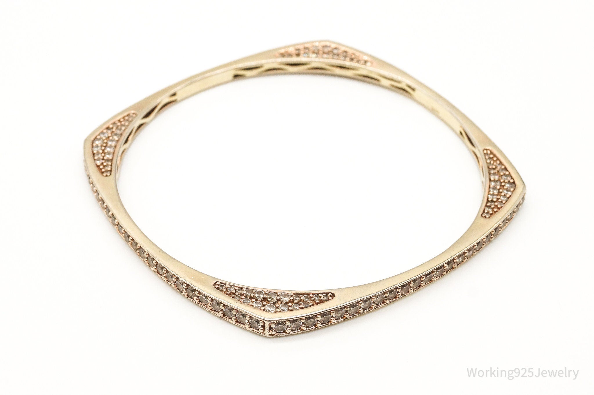 Designer Sonia Britton Cubic Zirconia Gold Vermeil Sterling Silver Bracelet