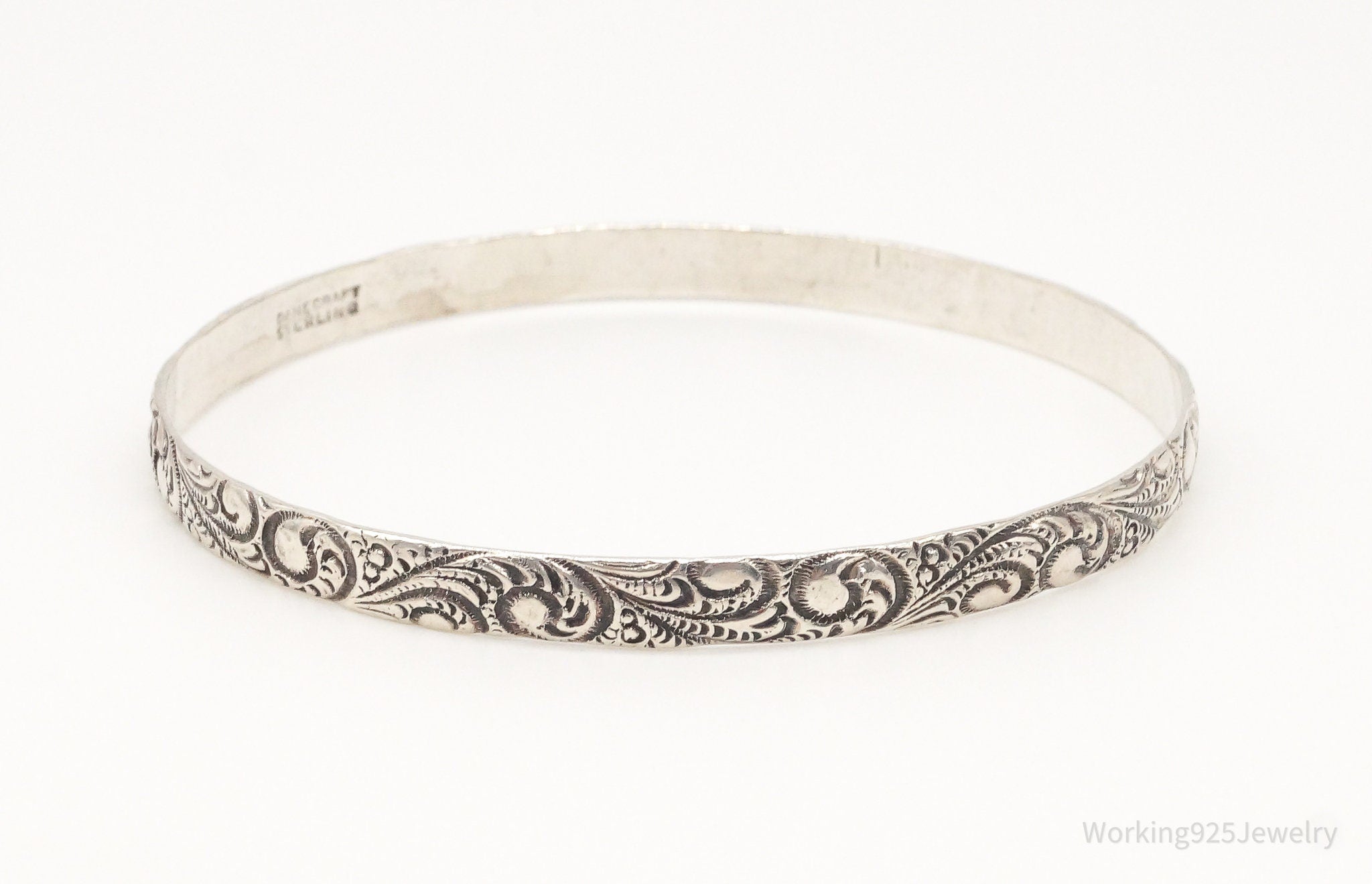 Antique Designer Danecraft Sterling Silver Bangle Bracelet